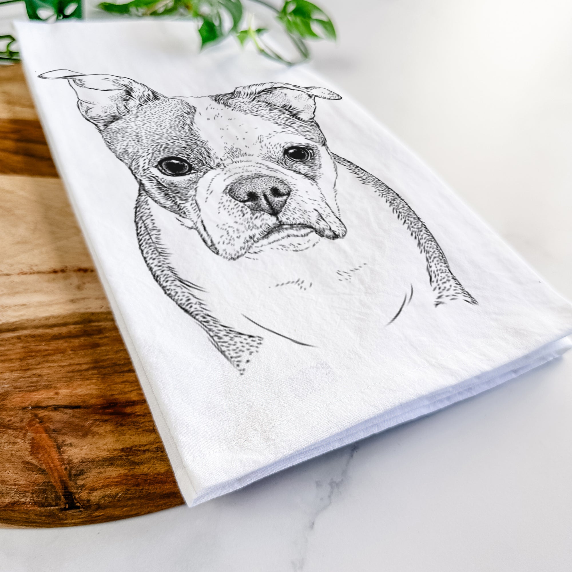 Bandit the Boston Terrier Tea Towel