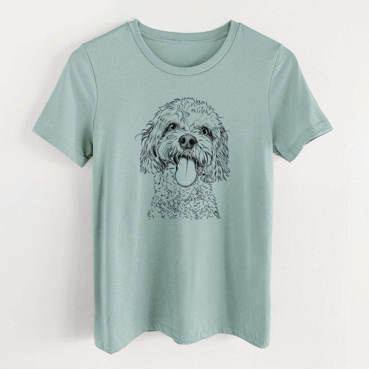 Bare Barney the Cavachon - Women's Lightweight Relaxed Fit 100% Cotton Crewneck