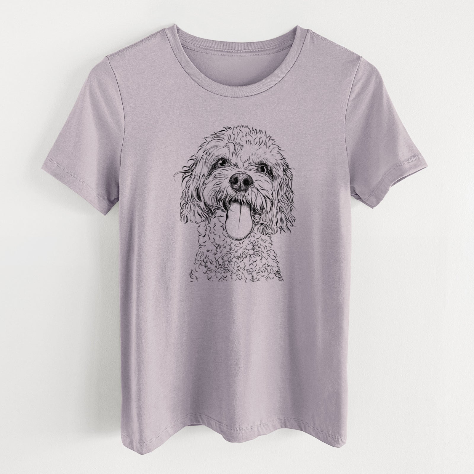 Bare Barney the Cavachon - Women's Lightweight Relaxed Fit 100% Cotton Crewneck