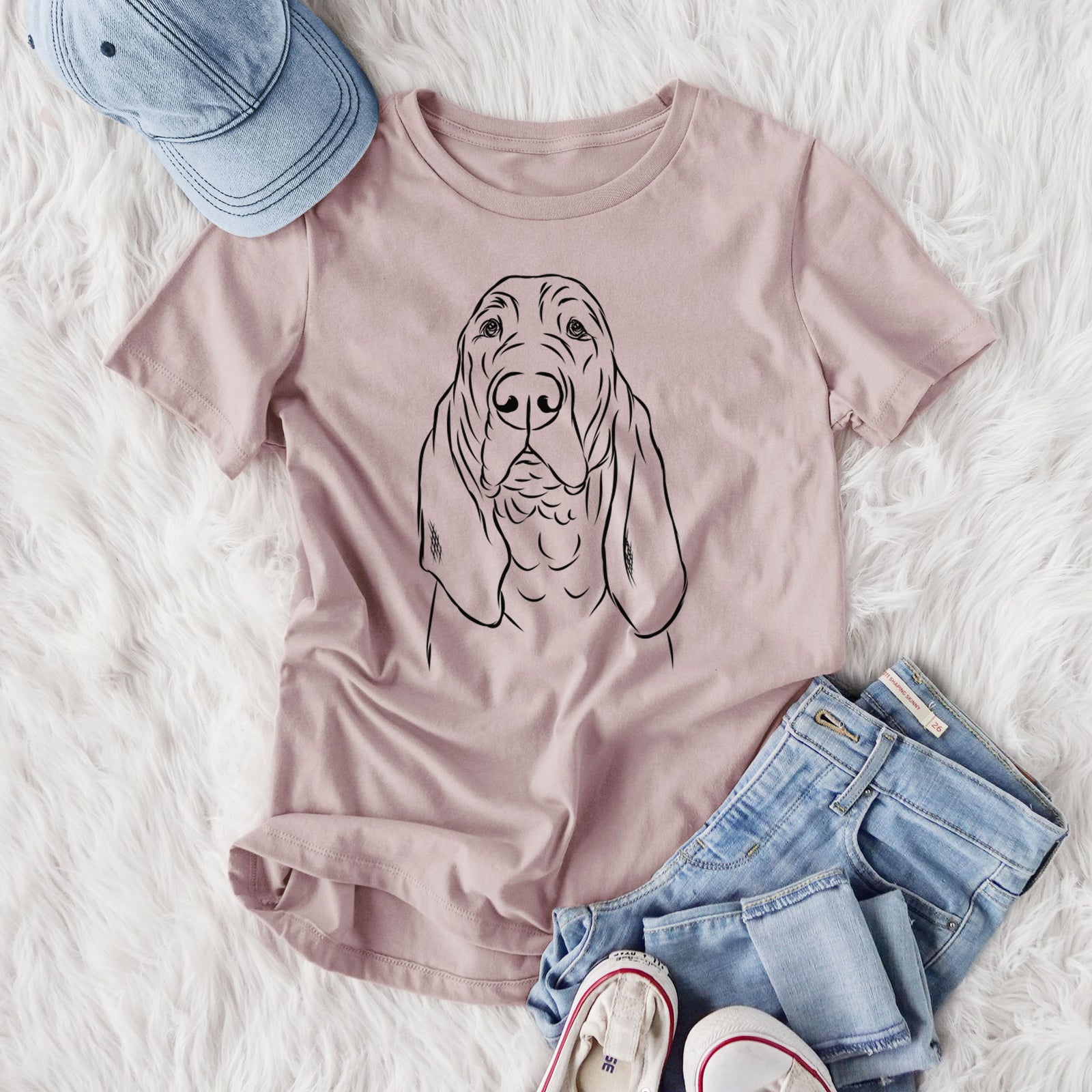 Bare Baron the Bloodhound - Women's Lightweight Relaxed Fit 100% Cotton Crewneck