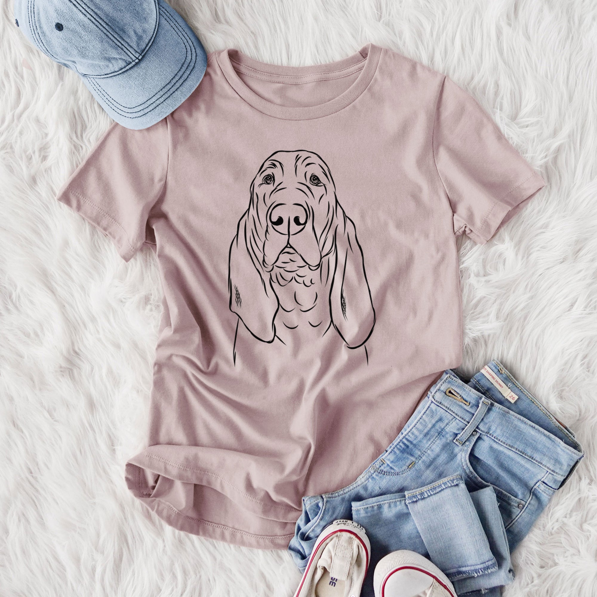 Bare Baron the Bloodhound - Women's Lightweight Relaxed Fit 100% Cotton Crewneck