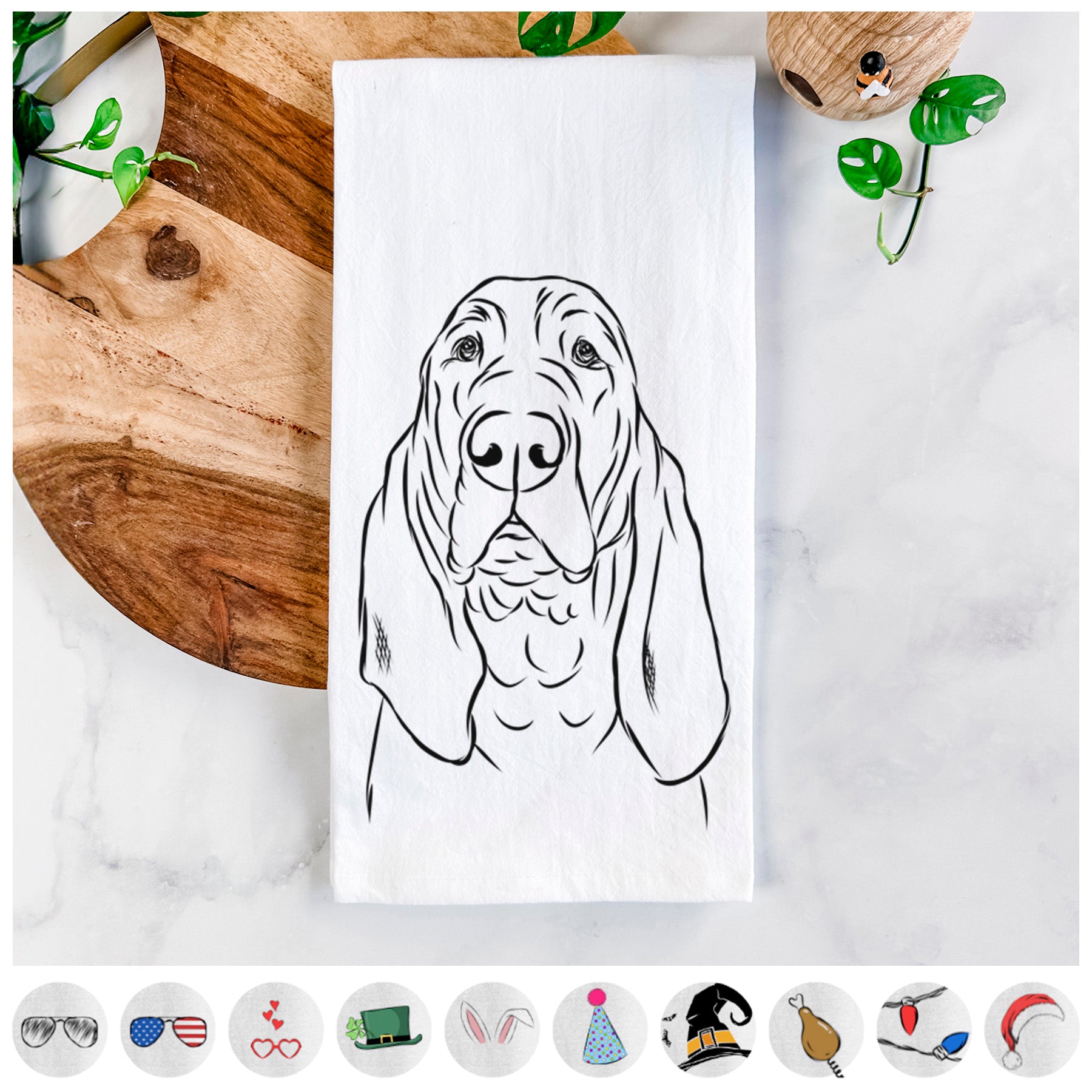 Baron the Bloodhound Tea Towel