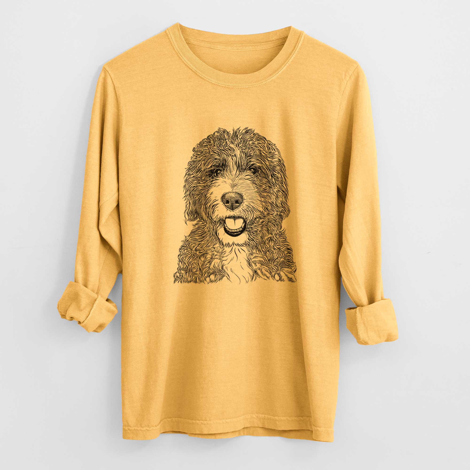 Bare Bash the Bernedoodle - Men's Heavyweight 100% Cotton Long Sleeve