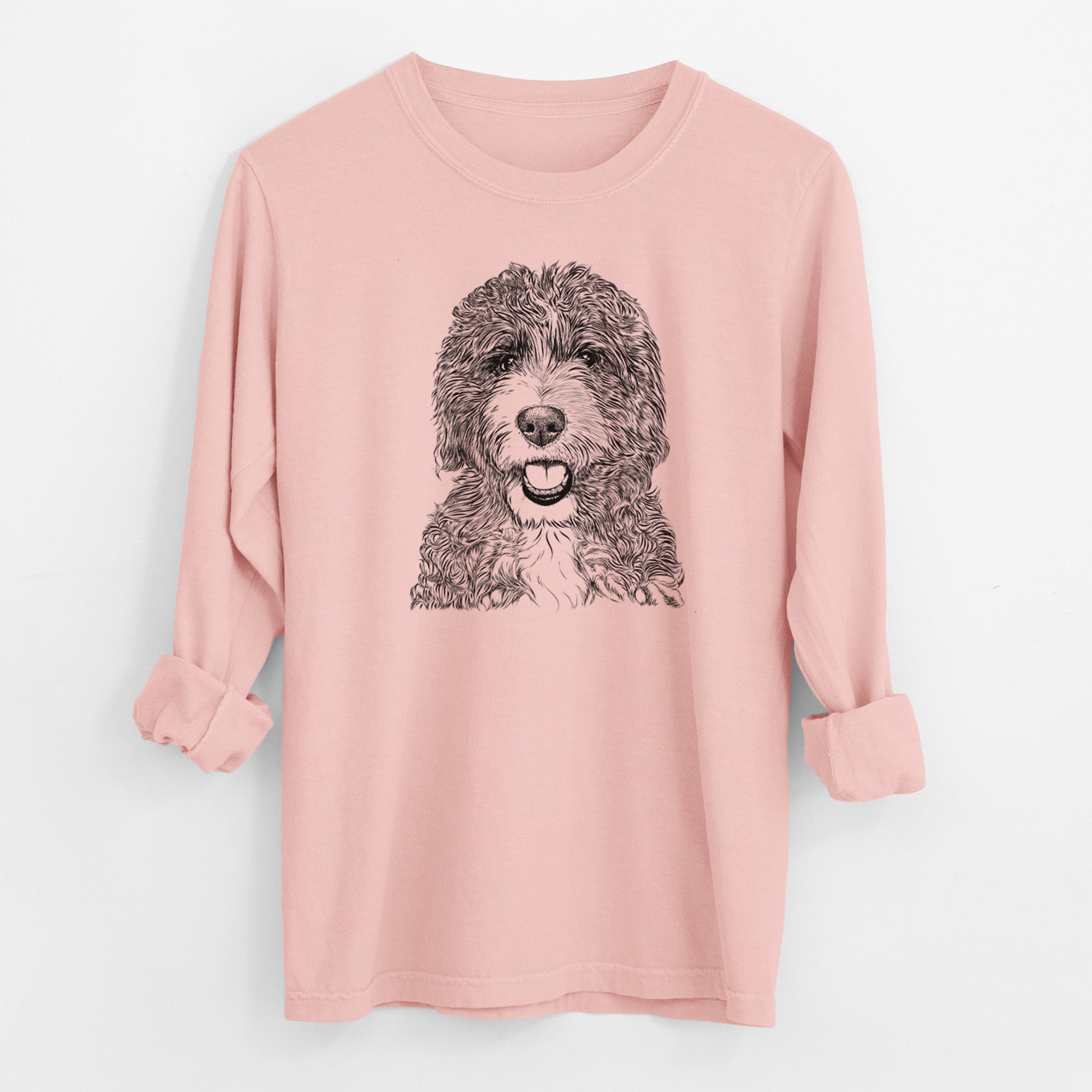Bare Bash the Bernedoodle - Men's Heavyweight 100% Cotton Long Sleeve