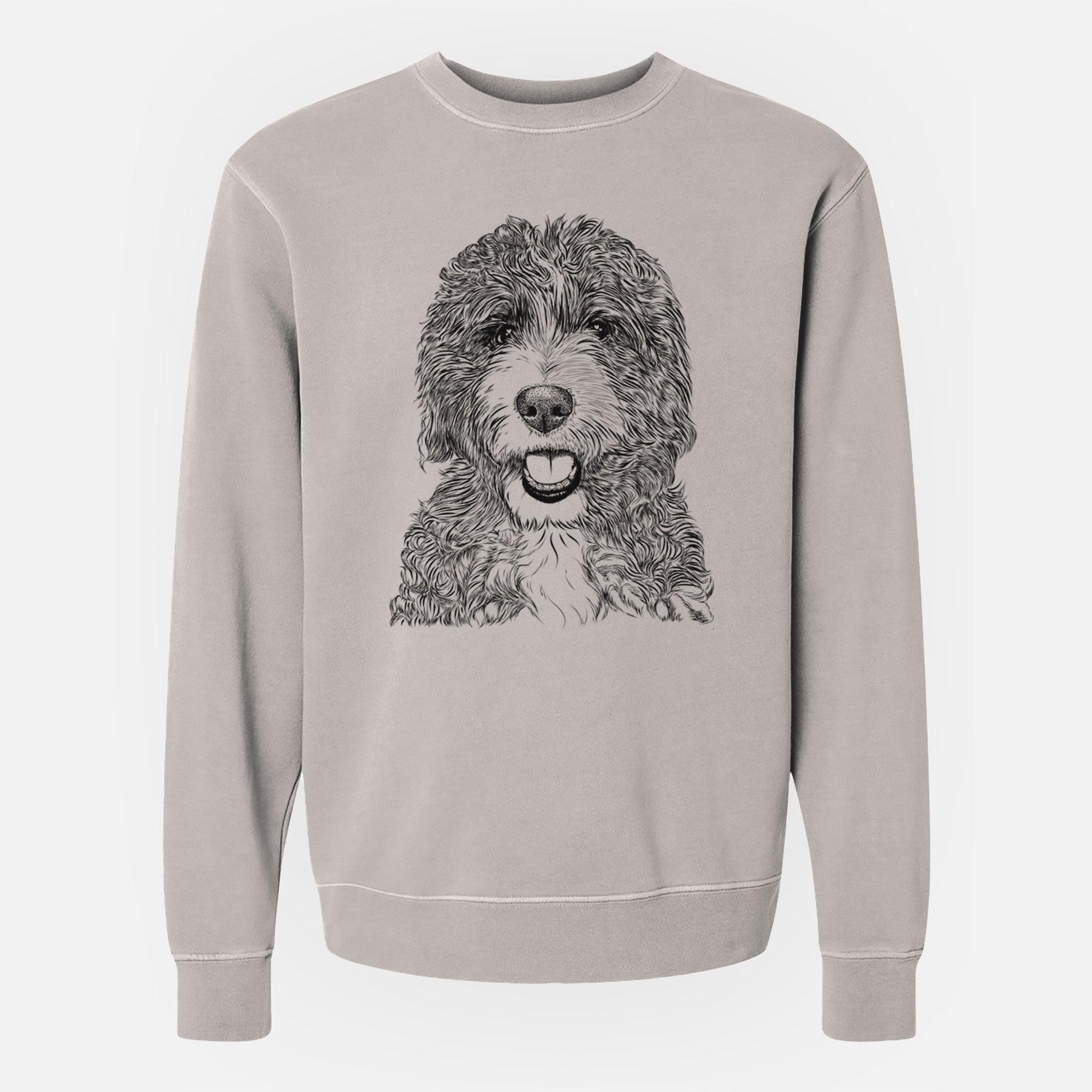 Bare Bash the Bernedoodle - Unisex Pigment Dyed Crew Sweatshirt