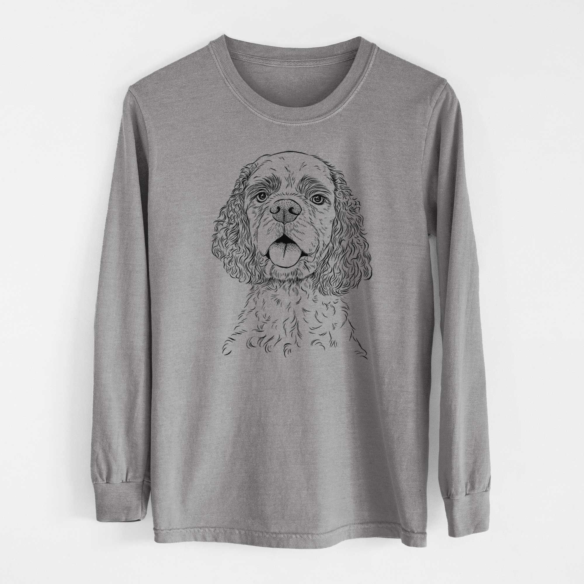 Bare Baxter the American Cocker Spaniel - Men's Heavyweight 100% Cotton Long Sleeve