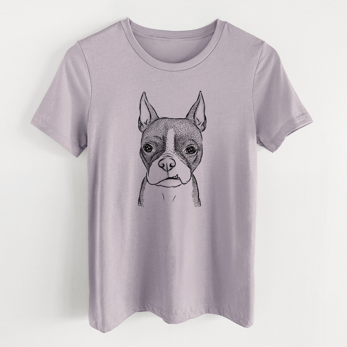 Bare Bean the Boston Terrier - Women&#39;s Lightweight Relaxed Fit 100% Cotton Crewneck