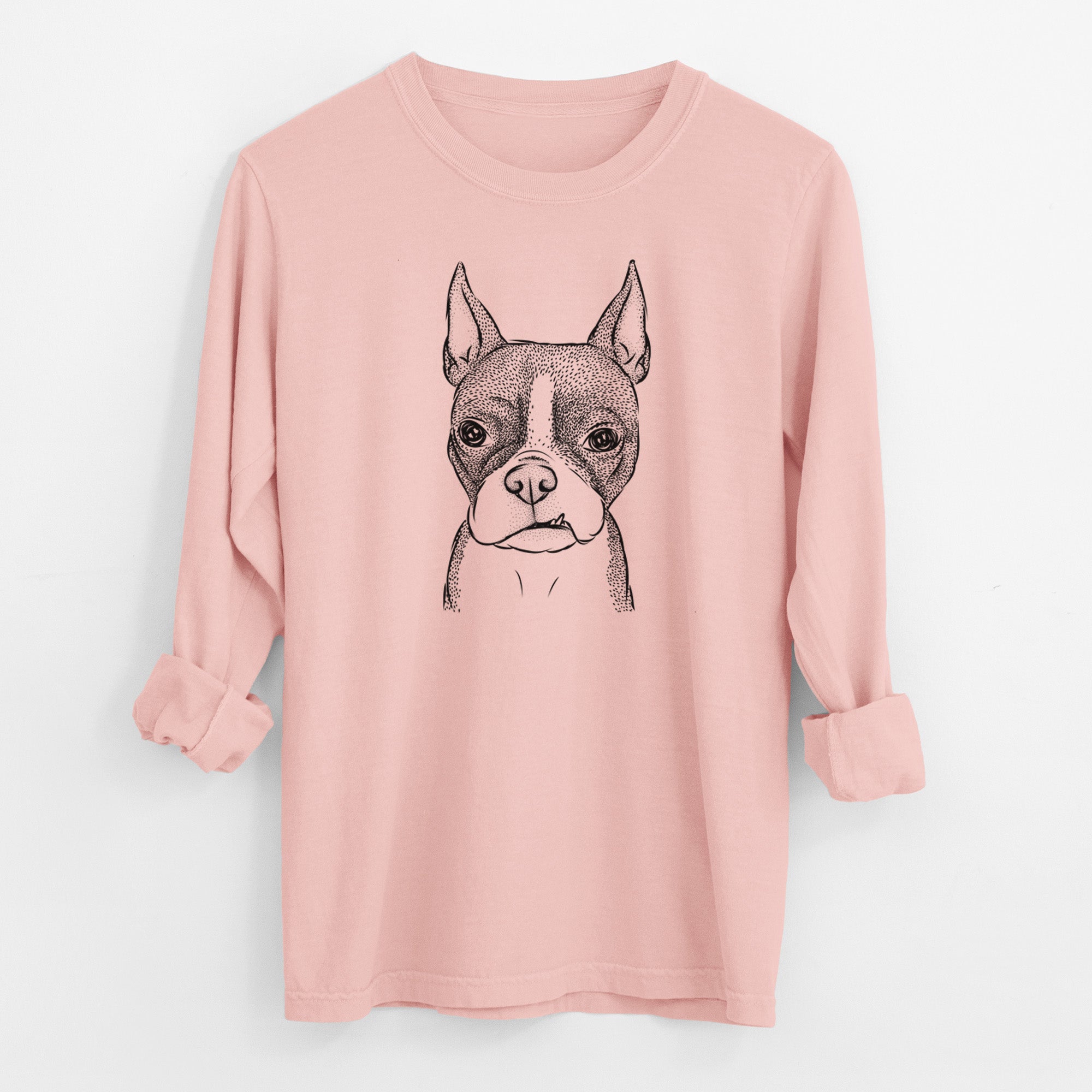 Bare Bean the Boston Terrier - Men's Heavyweight 100% Cotton Long Sleeve