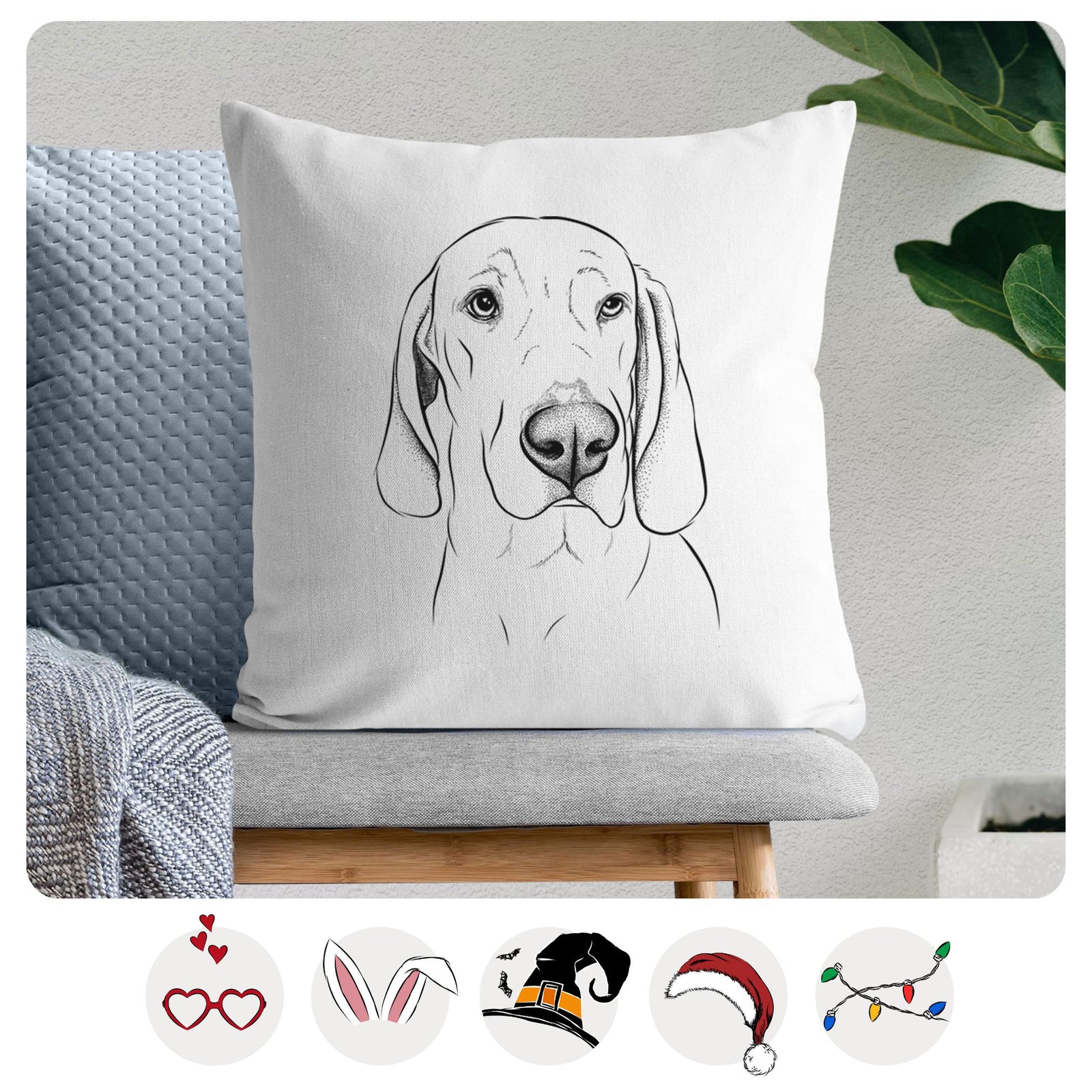 Beauregard the American Redbone Coonhound - Throw Pillow Cover