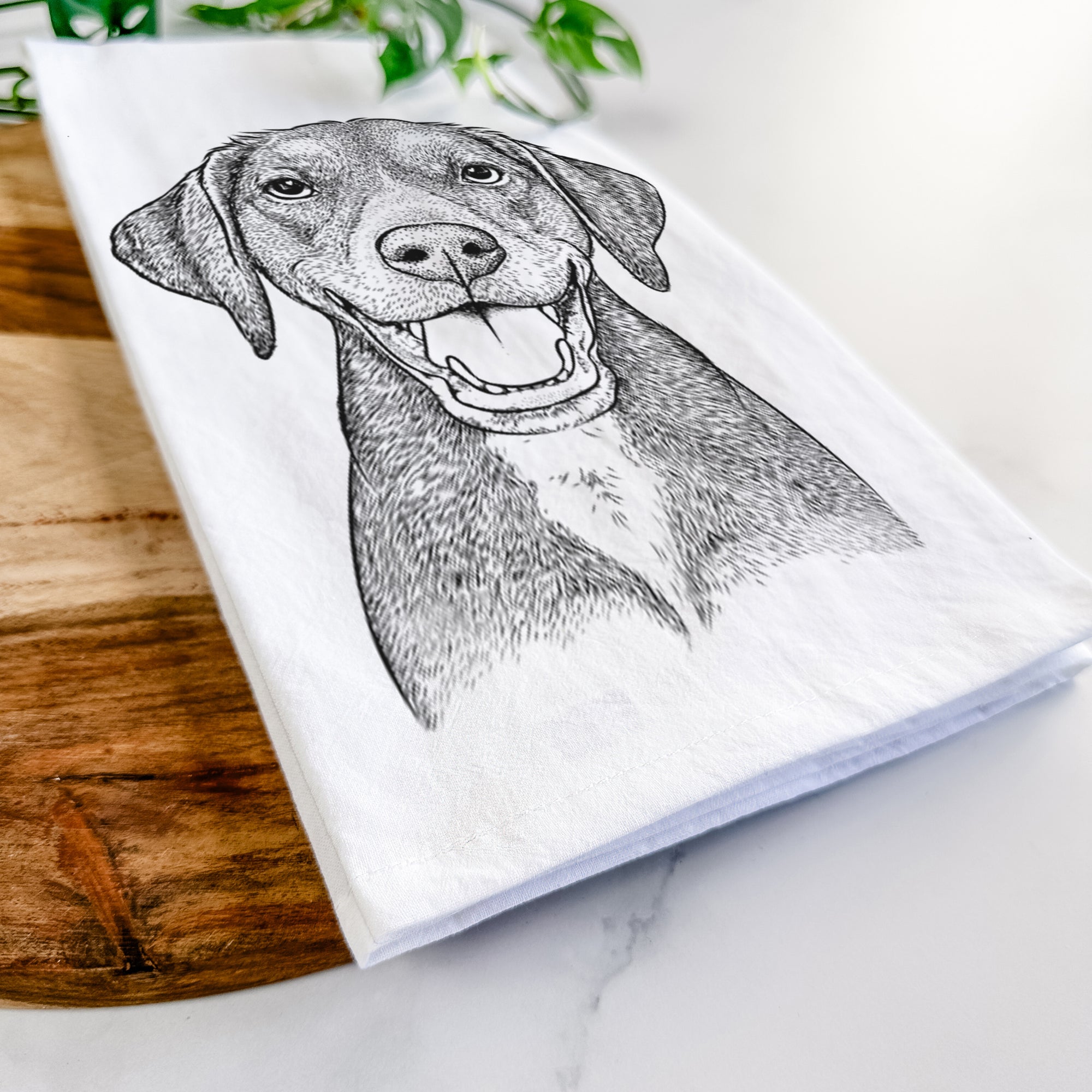 Beaver the Hound Mix Tea Towel