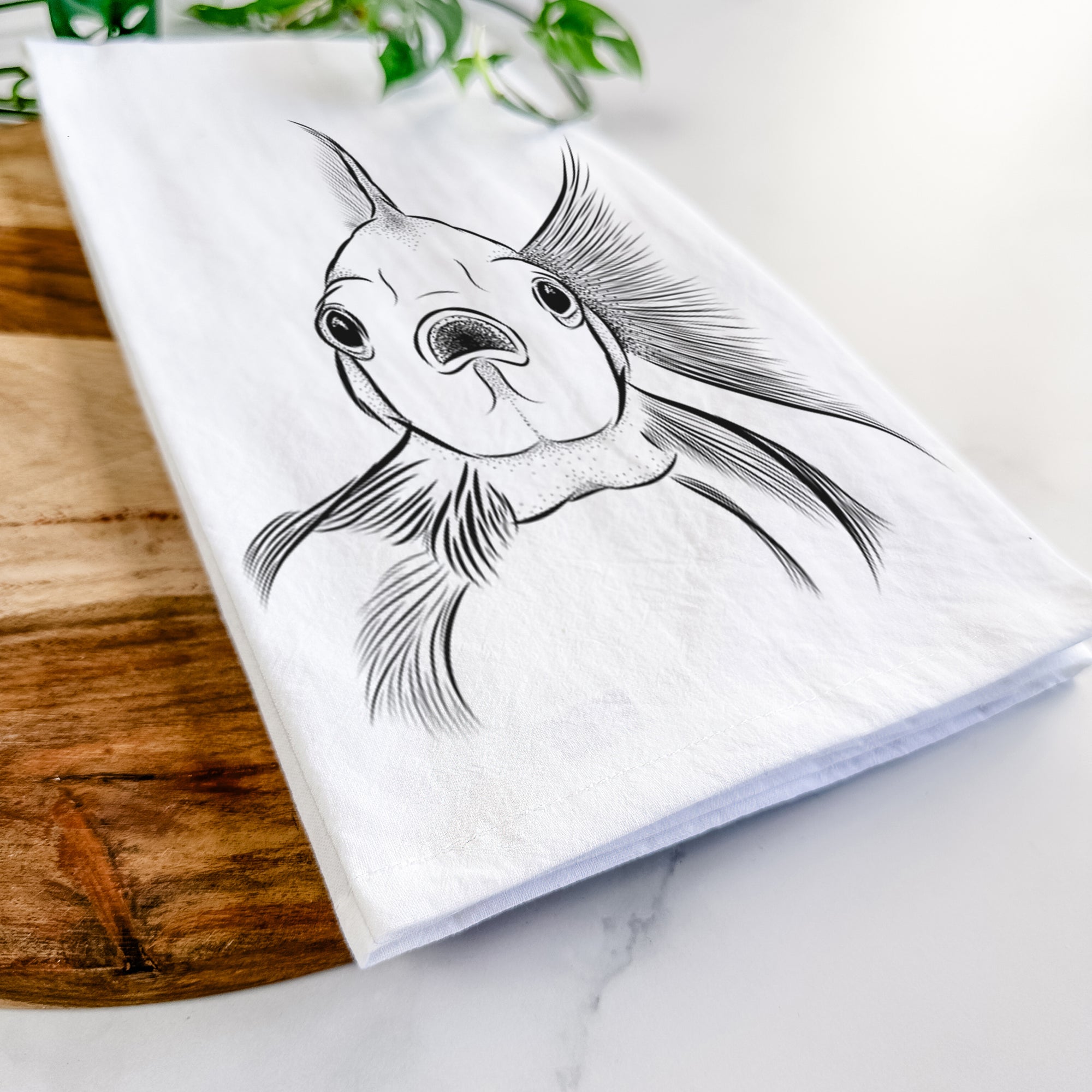 Beefcake the Goldfish Tea Towel