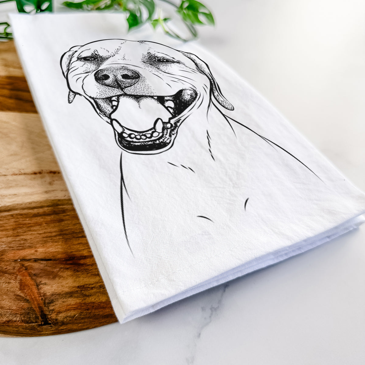 Beemer the Boxer Pitbull Terrier Mix Tea Towel