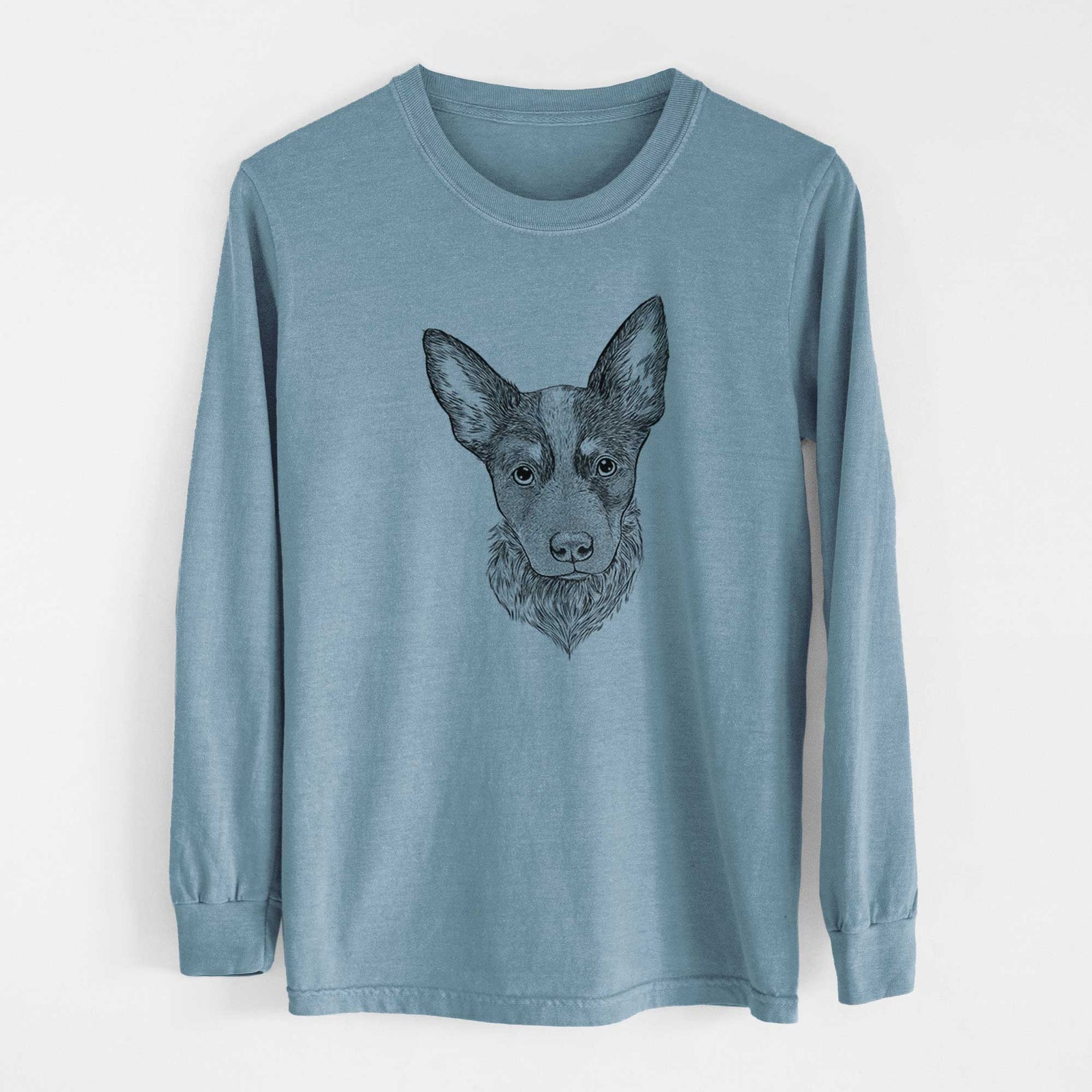 Bare Bella the Blue Heeler Puppy - Men's Heavyweight 100% Cotton Long Sleeve