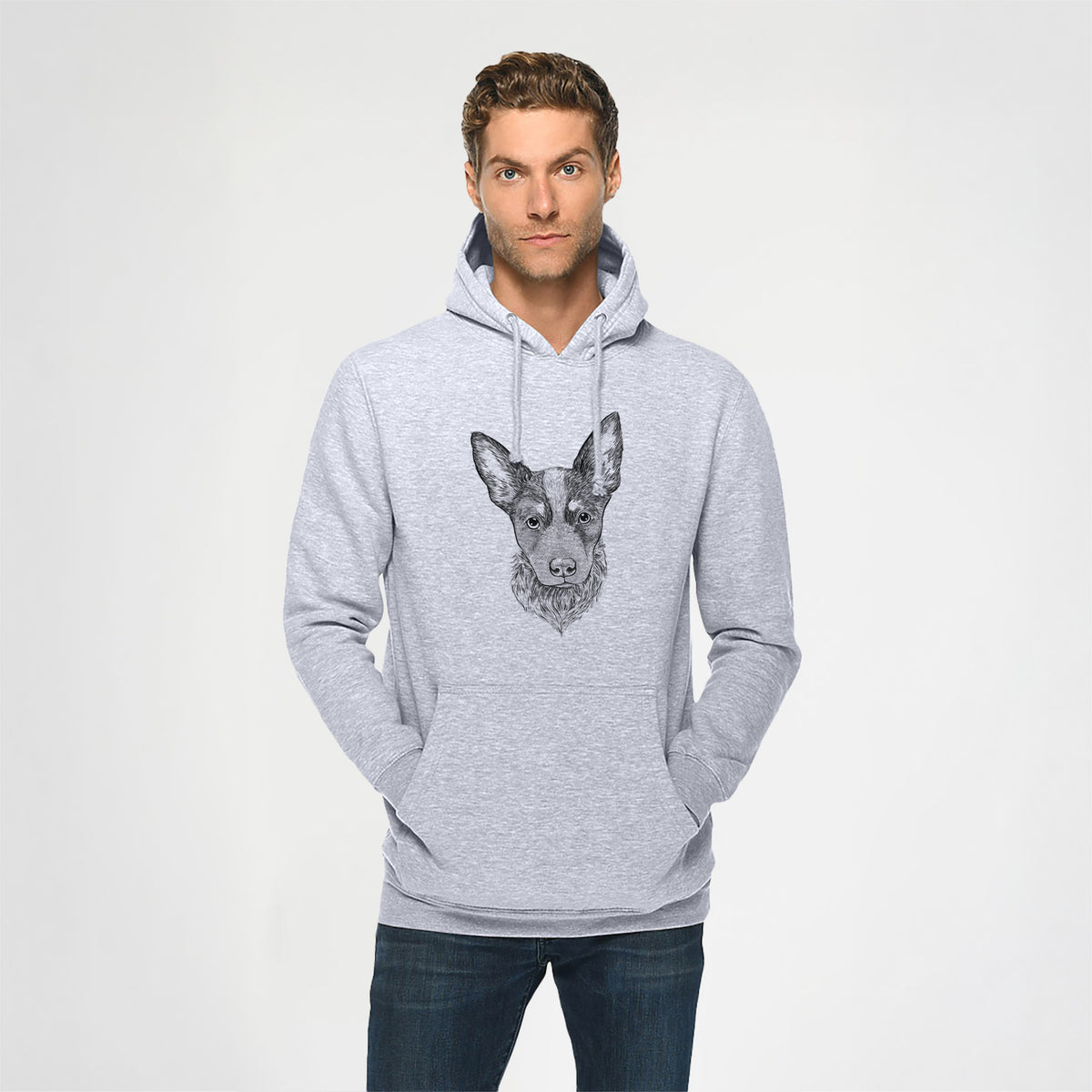 Bella the Blue Heeler Puppy- Heavyweight Fleece Hoodie