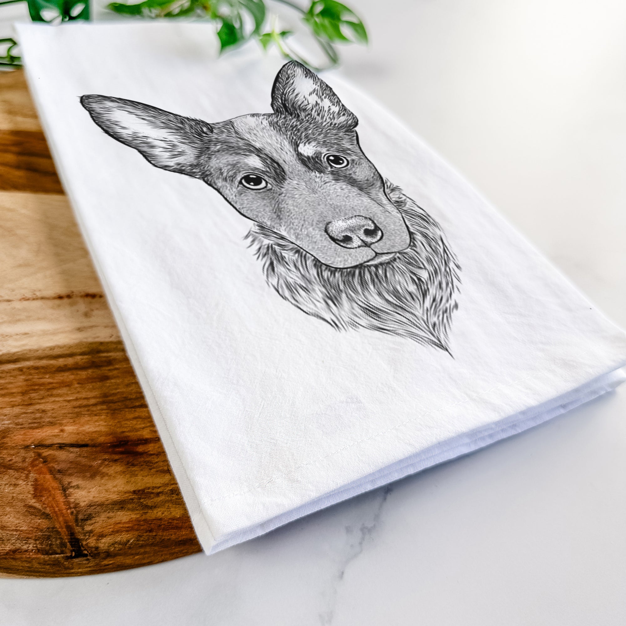 Bella the Blue Heeler Puppy Tea Towel