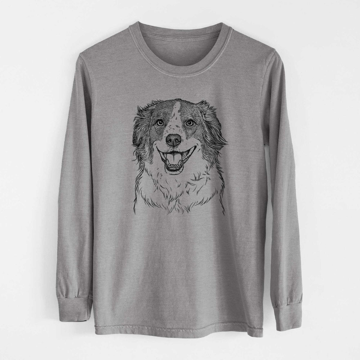 Bare Belle the Australian Shepherd Mix - Men's Heavyweight 100% Cotton Long Sleeve