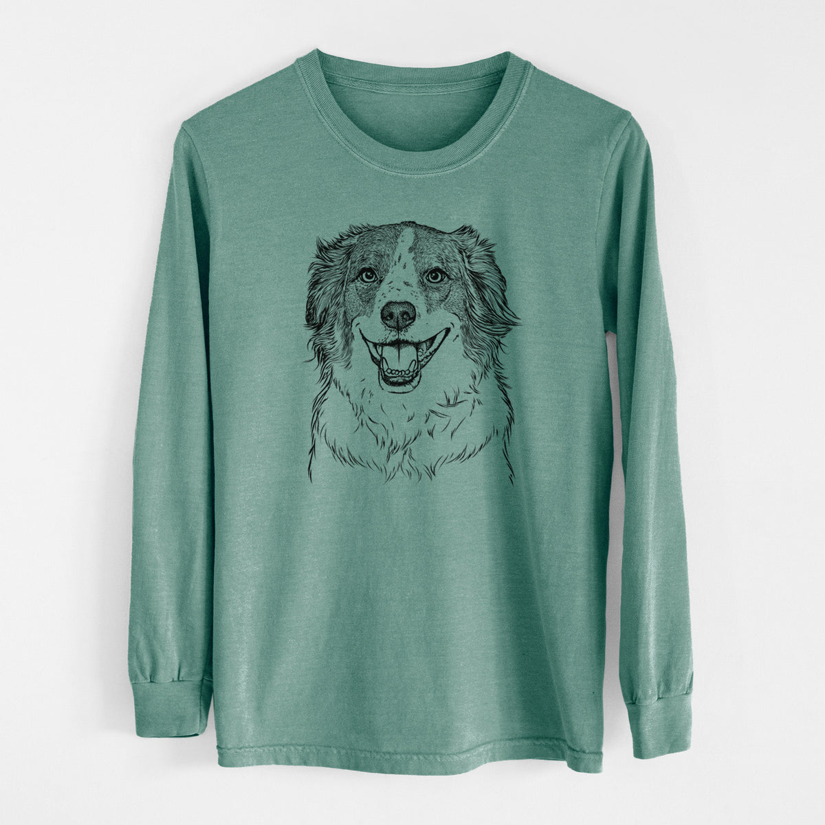 Bare Belle the Australian Shepherd Mix - Men's Heavyweight 100% Cotton Long Sleeve
