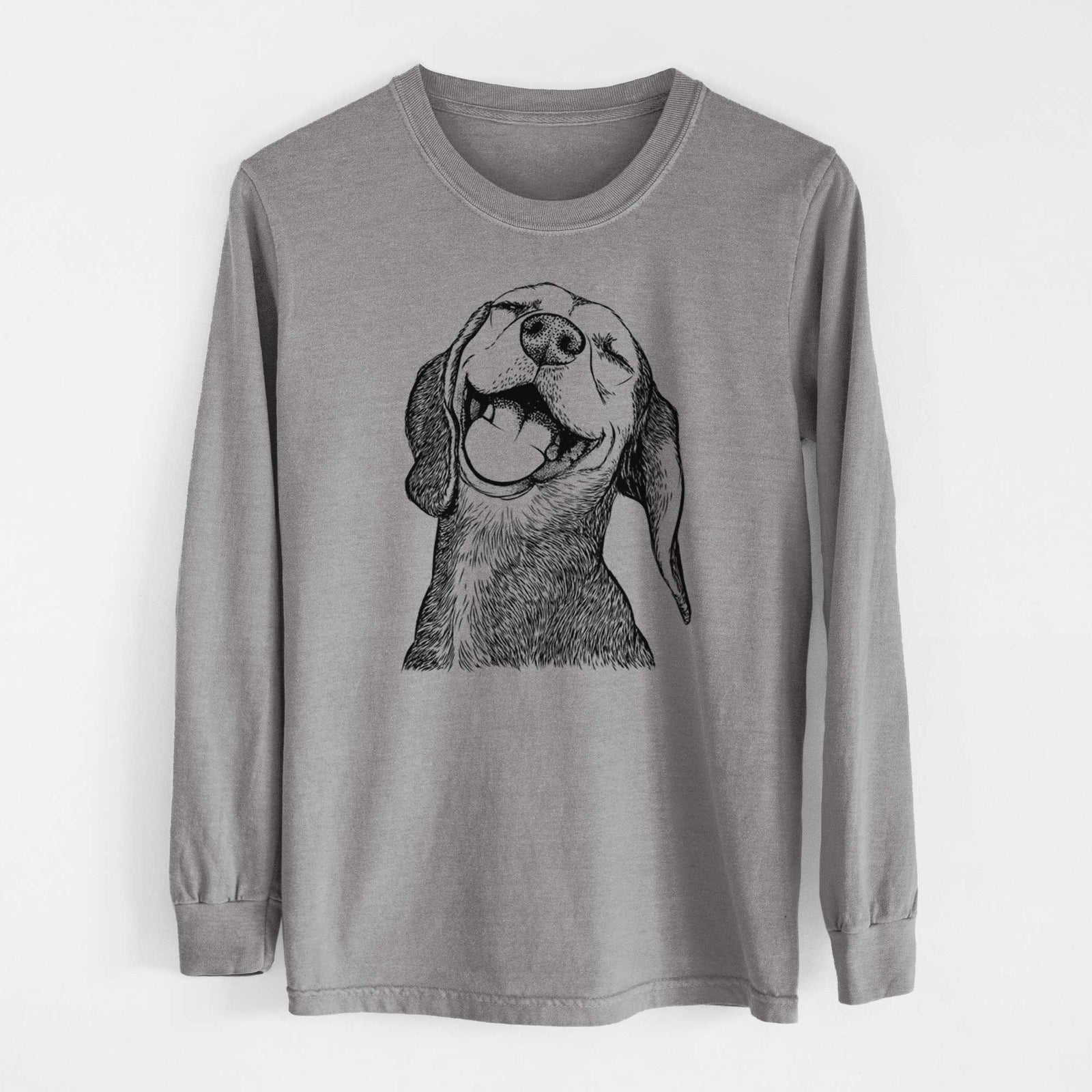 Bare Belle the Hound Mix - Men's Heavyweight 100% Cotton Long Sleeve