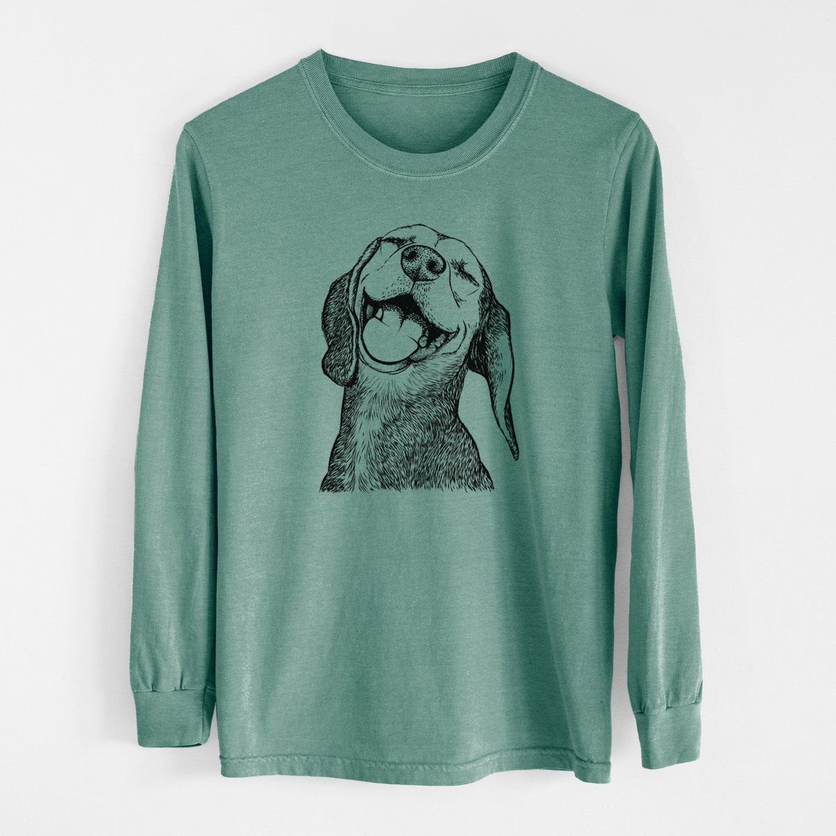Bare Belle the Hound Mix - Men's Heavyweight 100% Cotton Long Sleeve