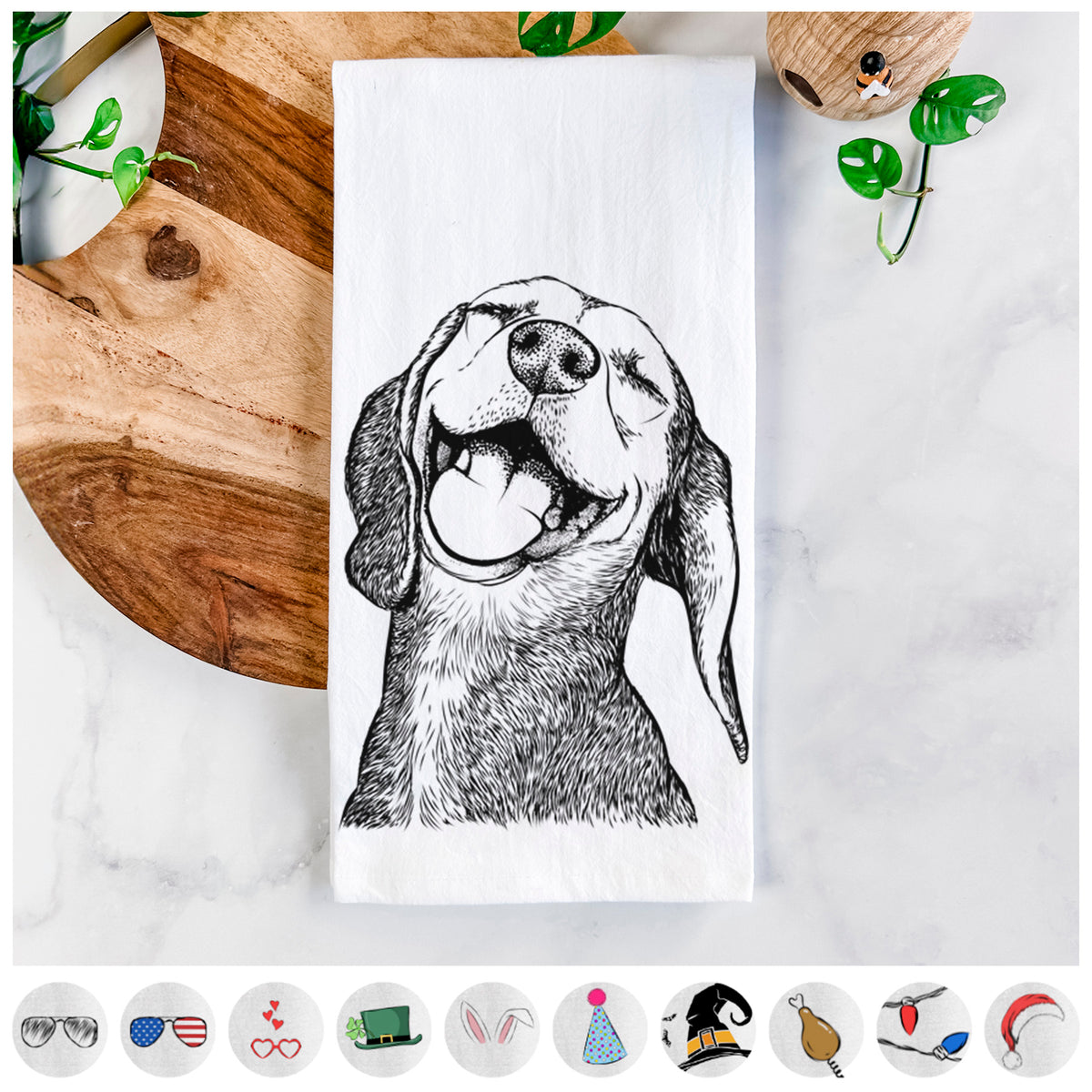 Belle the Hound Mix Tea Towel