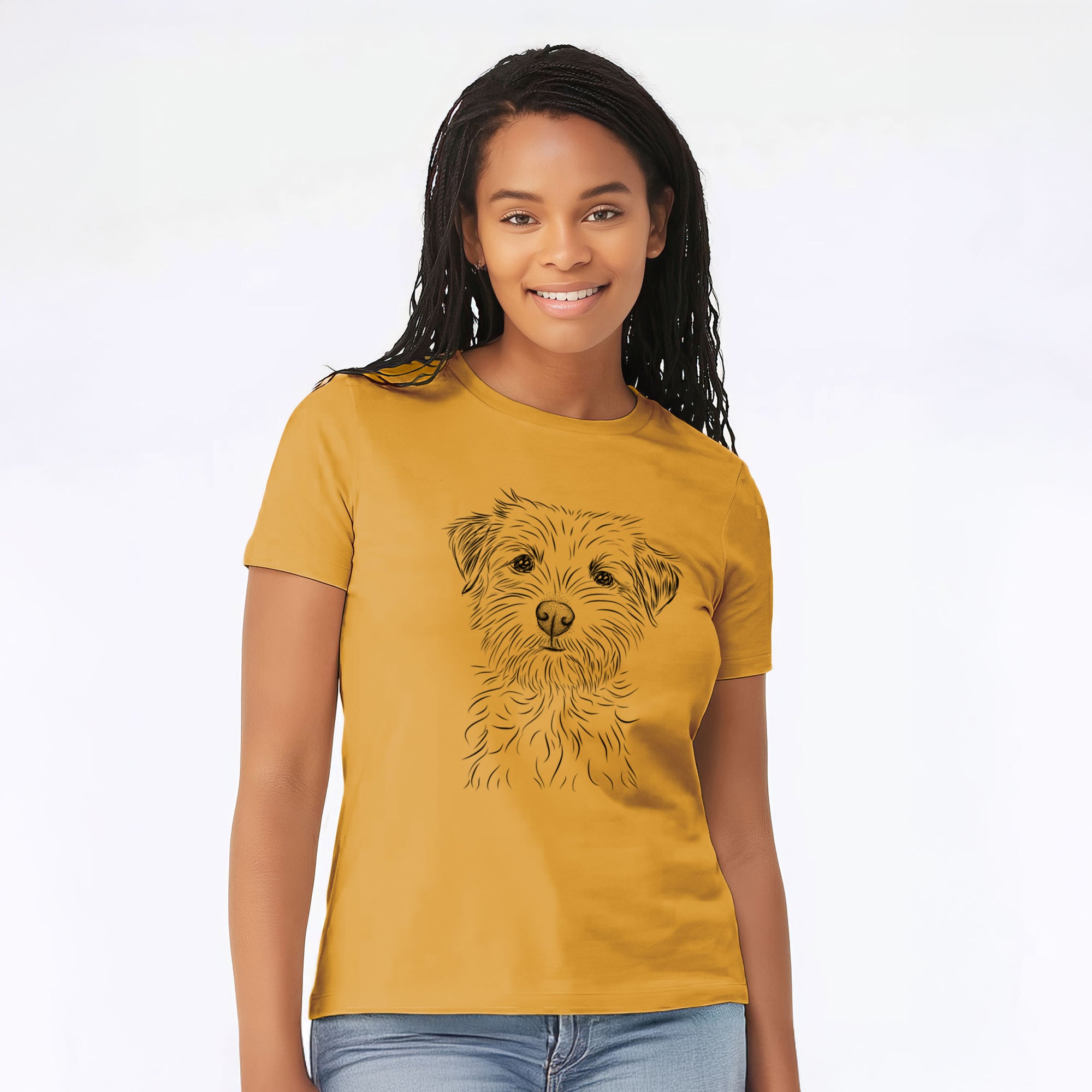 Bare Benjamin the Border Terrier - Women's Lightweight Relaxed Fit 100% Cotton Crewneck