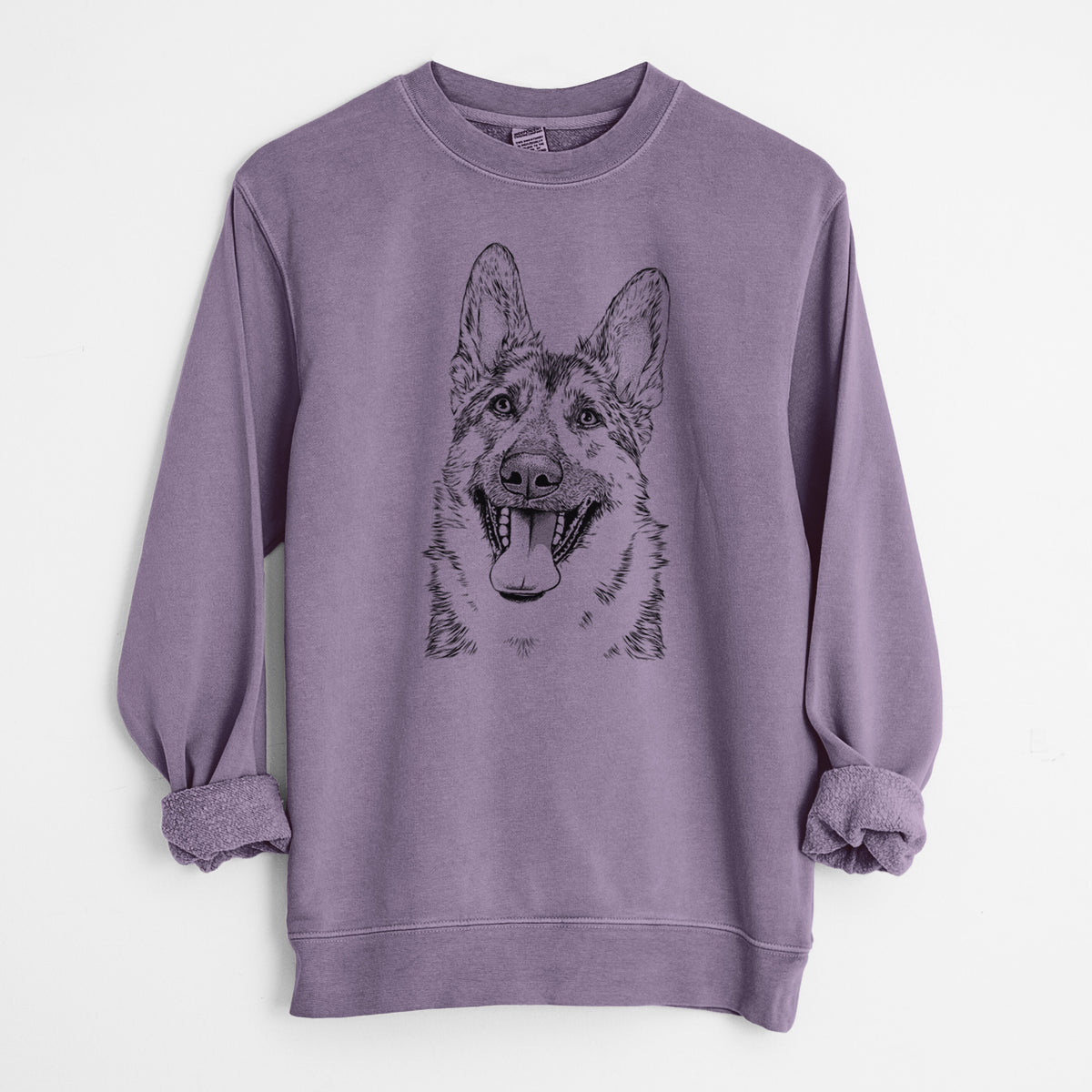 Bare Benson the German Shepherd - Unisex Pigment Dyed Crew Sweatshirt