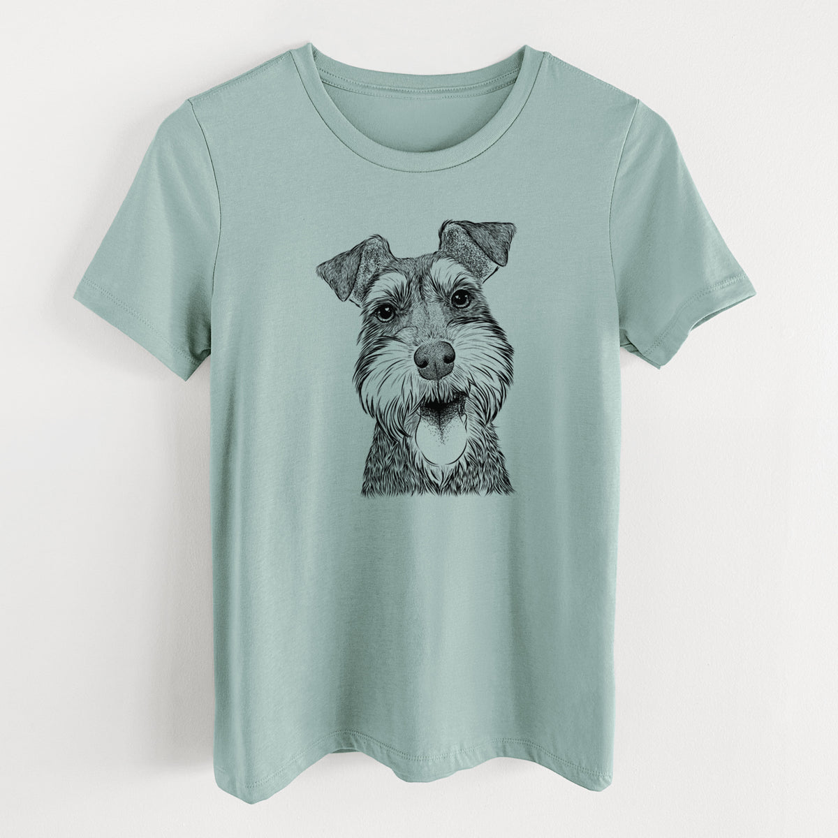 Bare Bernadette the Mini Schnauzer - Women's Lightweight Relaxed Fit 100% Cotton Crewneck