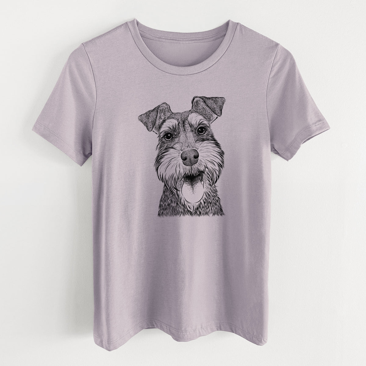 Bare Bernadette the Mini Schnauzer - Women&#39;s Lightweight Relaxed Fit 100% Cotton Crewneck