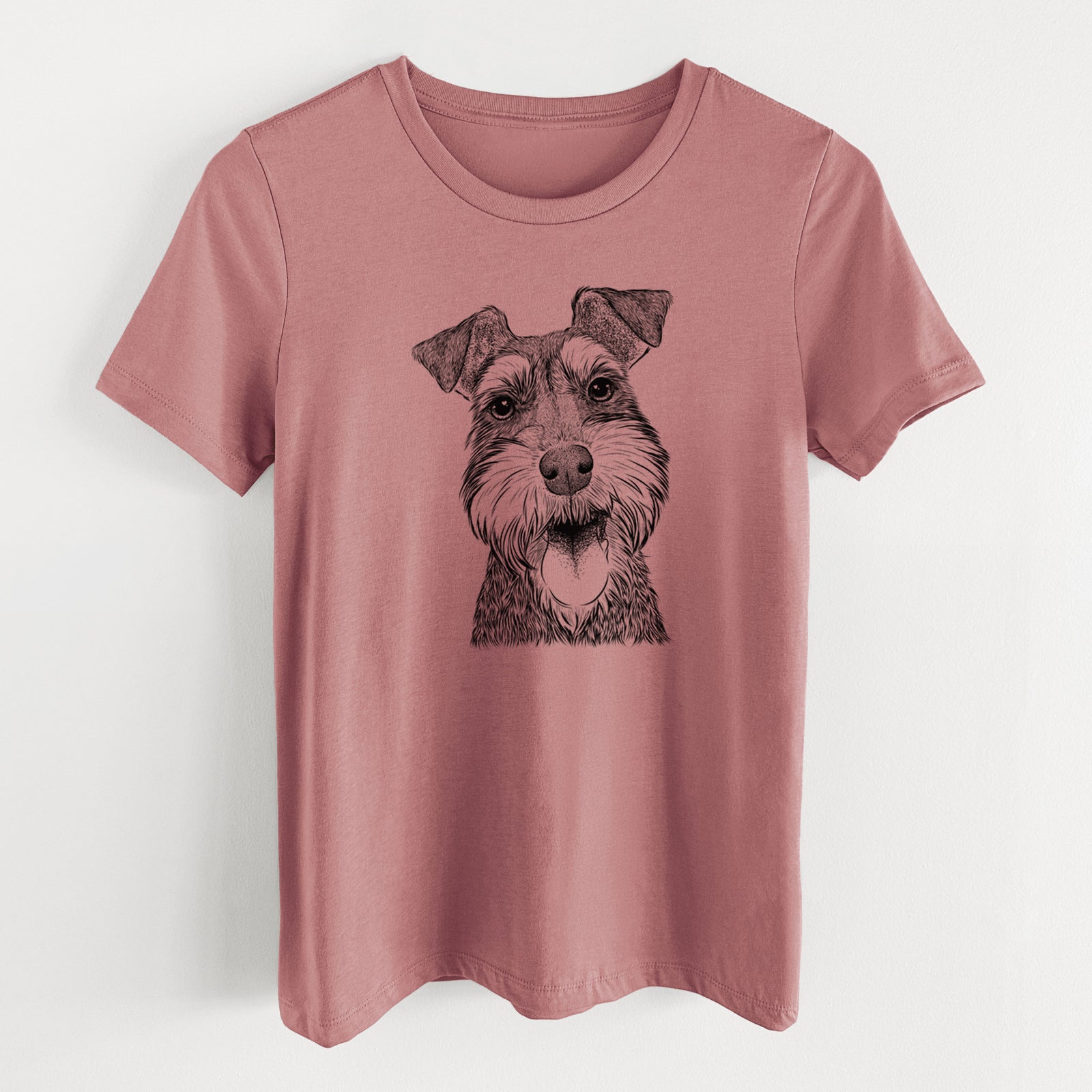 Bare Bernadette the Mini Schnauzer - Women's Lightweight Relaxed Fit 100% Cotton Crewneck