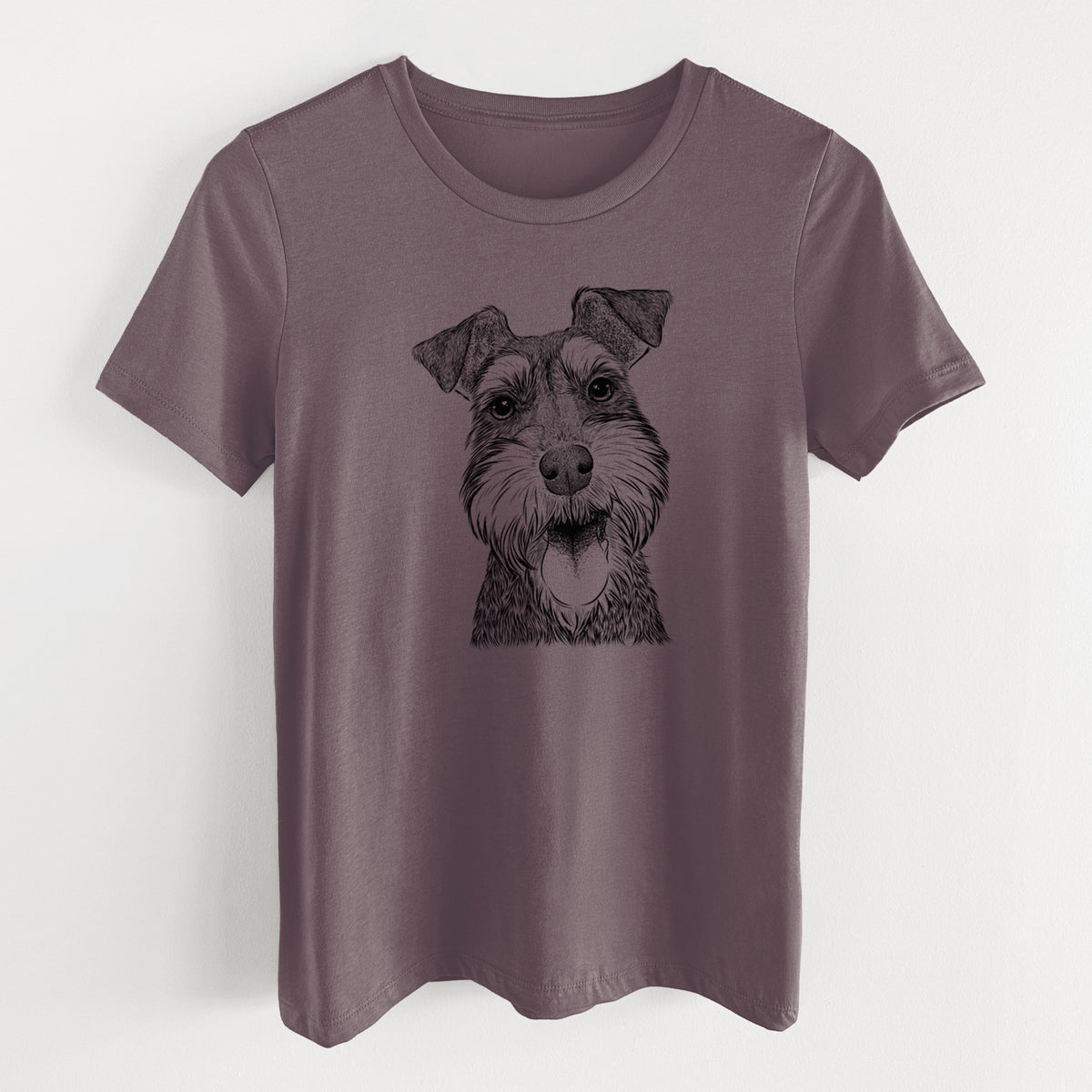 Bare Bernadette the Mini Schnauzer - Women's Lightweight Relaxed Fit 100% Cotton Crewneck