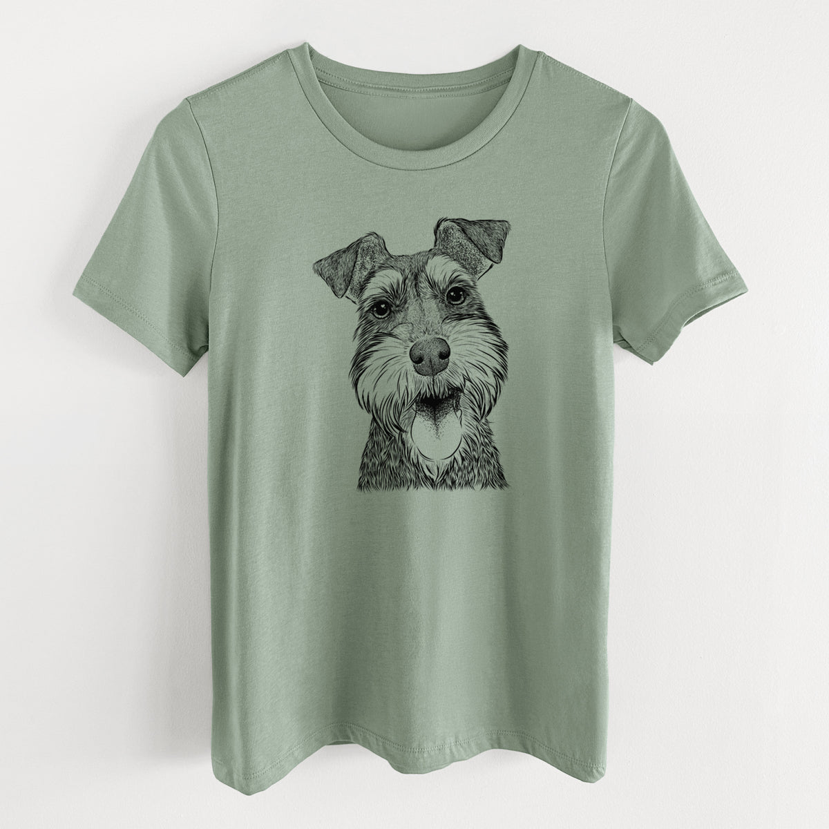 Bare Bernadette the Mini Schnauzer - Women's Lightweight Relaxed Fit 100% Cotton Crewneck