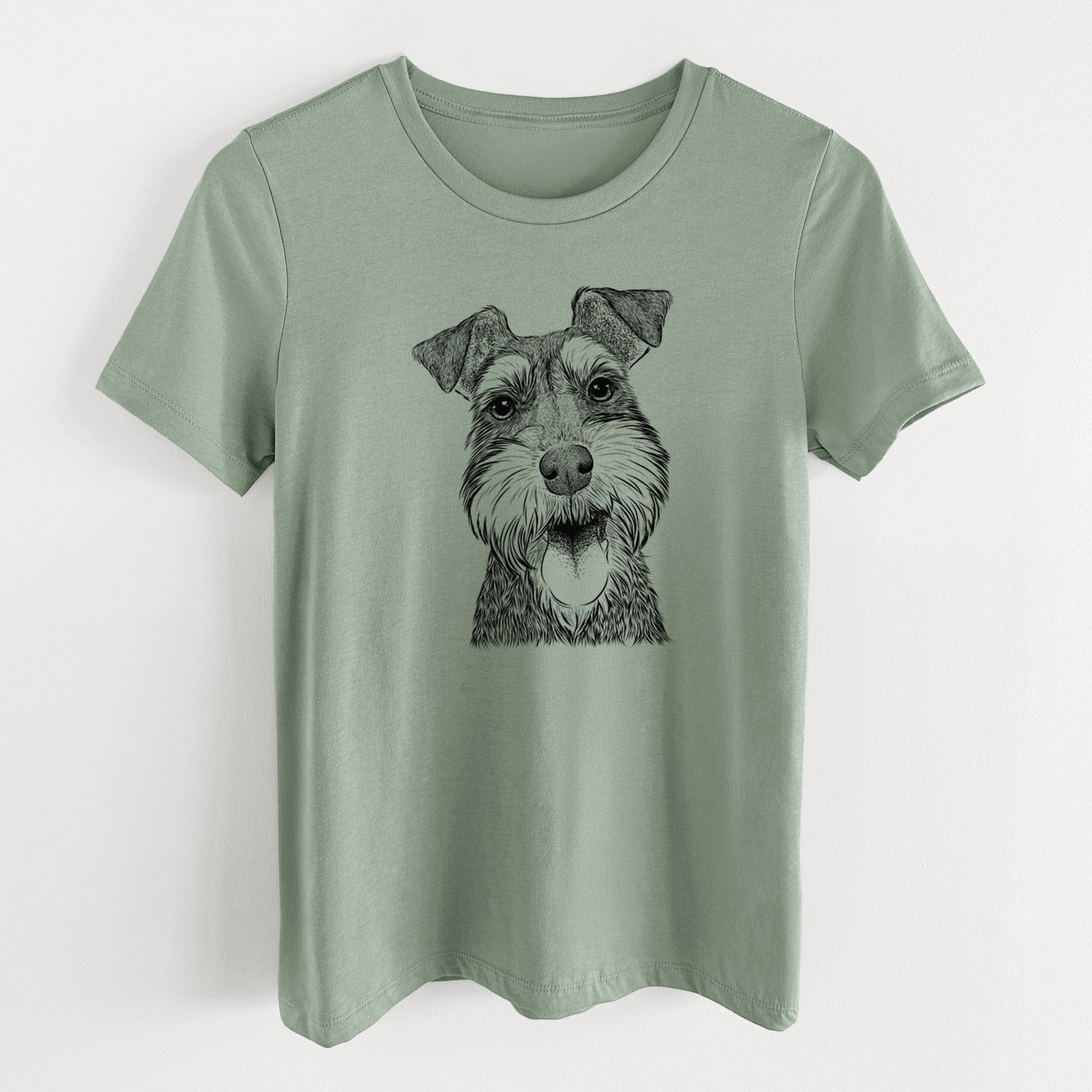 Bare Bernadette the Mini Schnauzer - Women's Lightweight Relaxed Fit 100% Cotton Crewneck