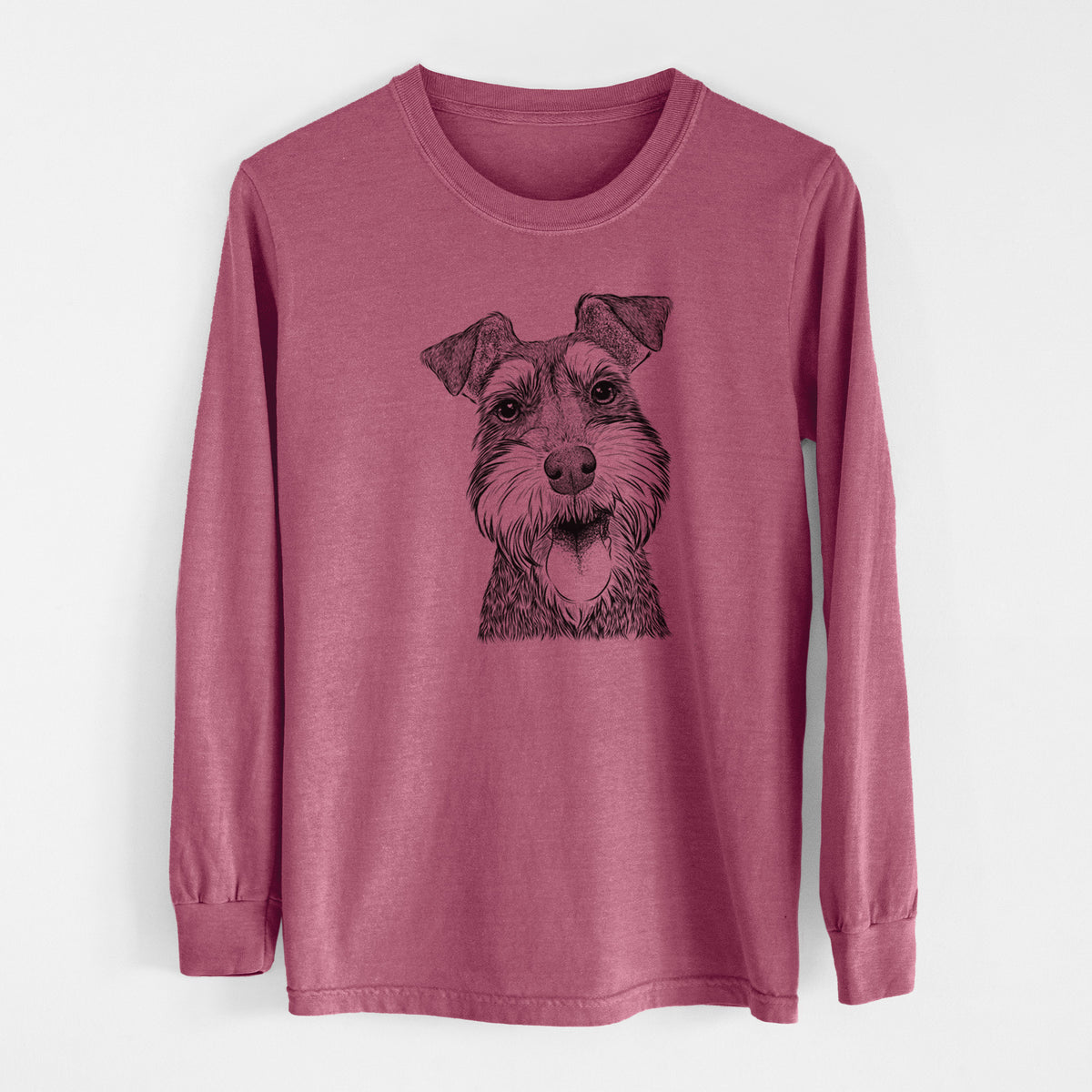 Bare Bernadette the Mini Schnauzer - Men's Heavyweight 100% Cotton Long Sleeve