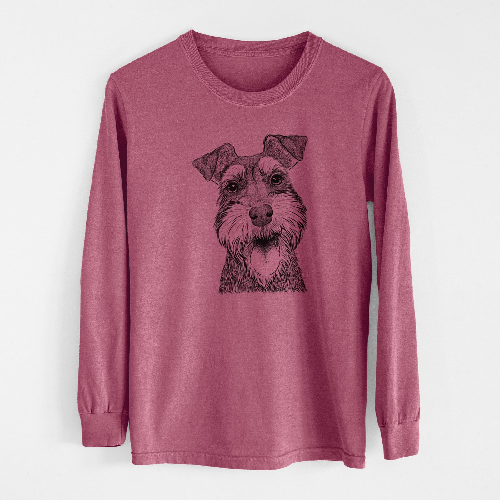 Bare Bernadette the Mini Schnauzer - Men's Heavyweight 100% Cotton Long Sleeve