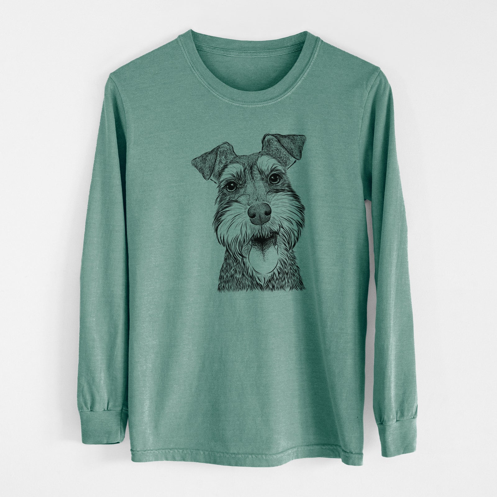 Bare Bernadette the Mini Schnauzer - Men's Heavyweight 100% Cotton Long Sleeve