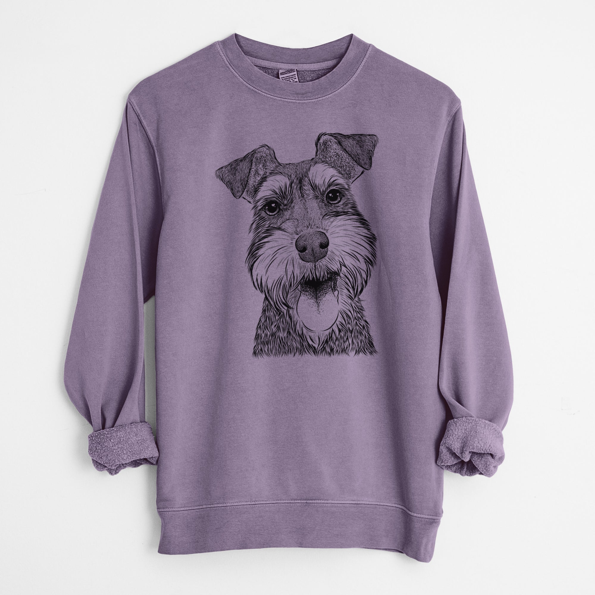 Bare Bernadette the Mini Schnauzer - Unisex Pigment Dyed Crew Sweatshirt