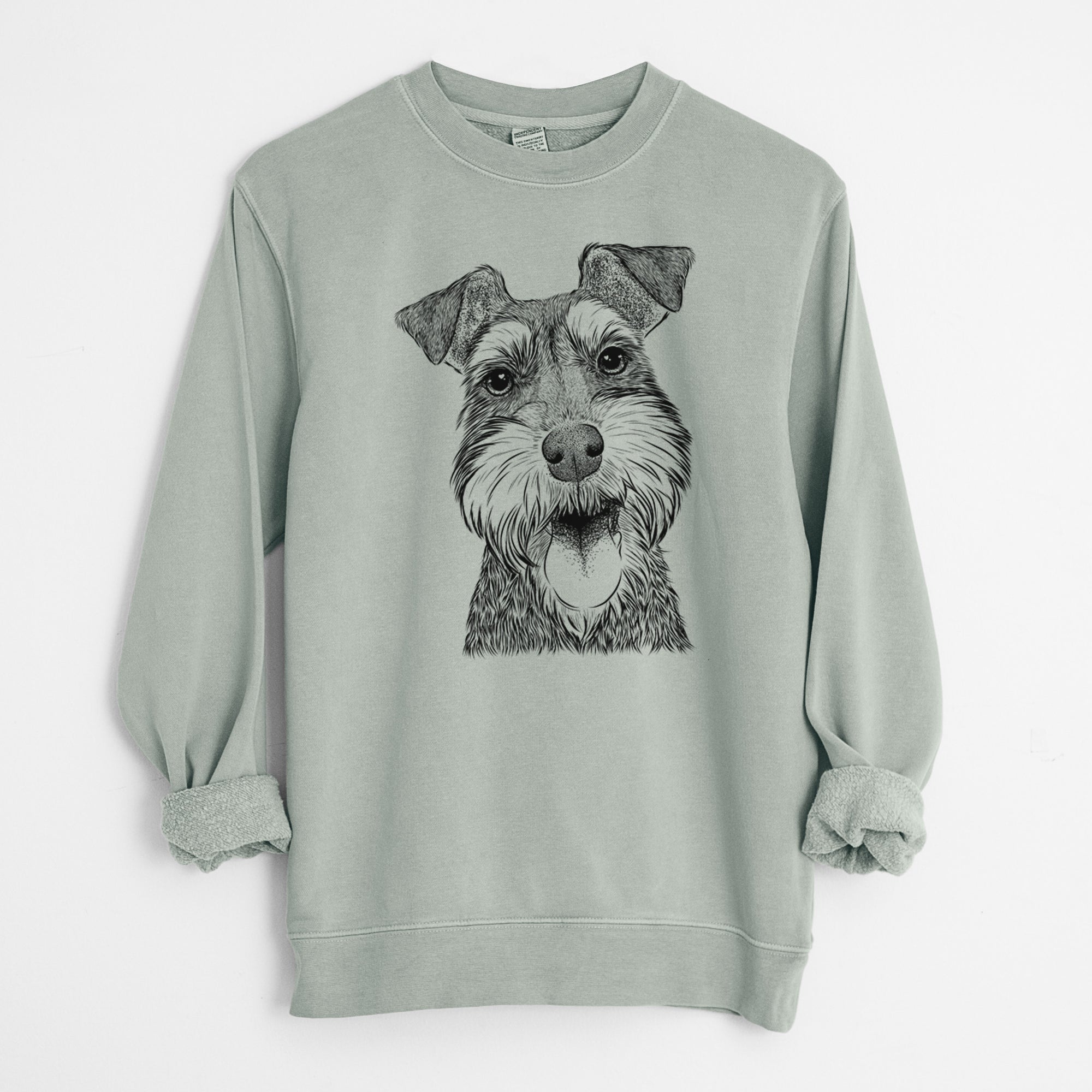 Bare Bernadette the Mini Schnauzer - Unisex Pigment Dyed Crew Sweatshirt