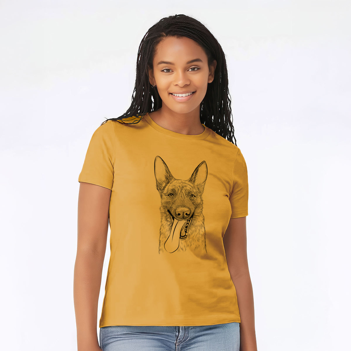 Bare Bessa the Dutch Shepherd - Women's Lightweight Relaxed Fit 100% Cotton Crewneck