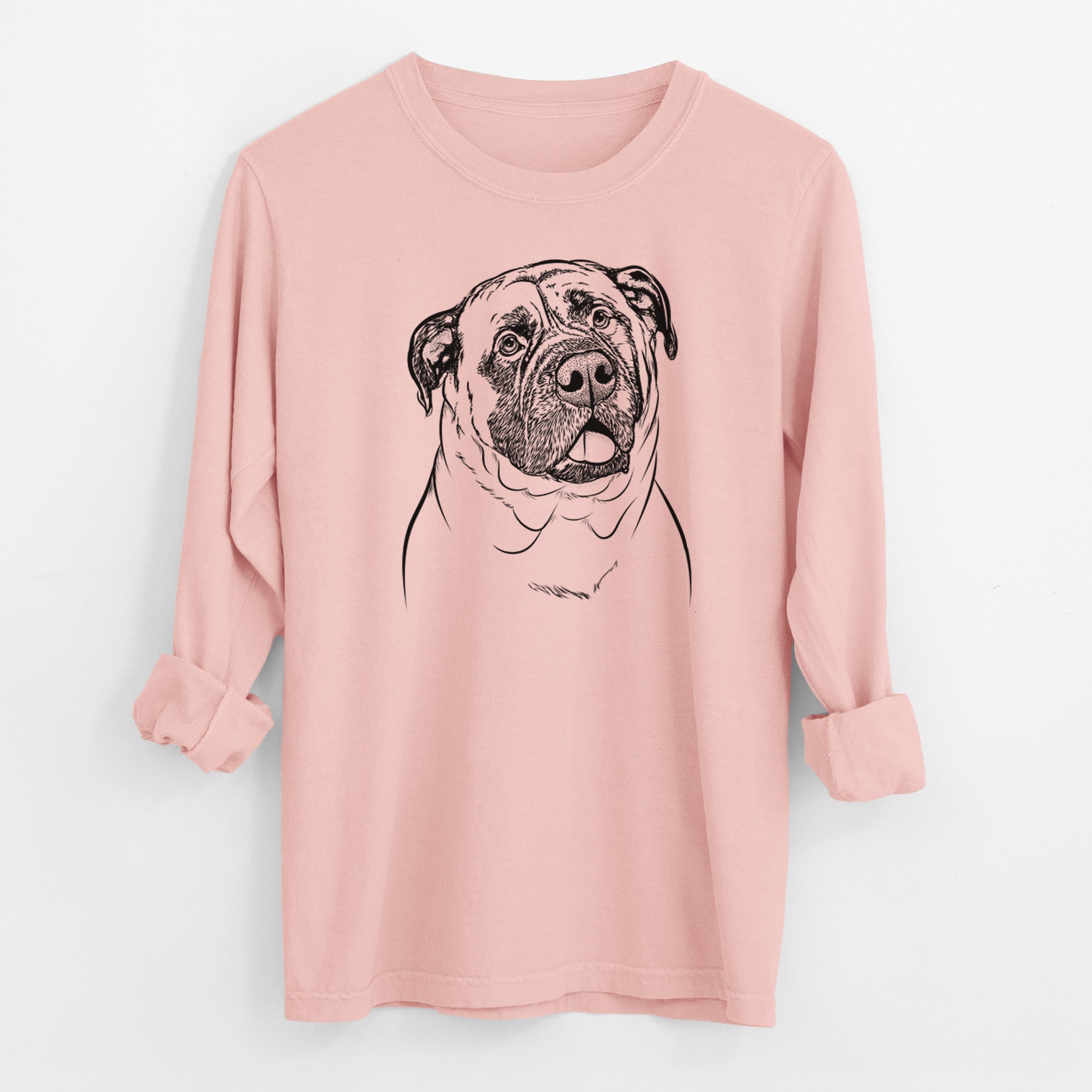 Bare Big P the English Mastiff - Men's Heavyweight 100% Cotton Long Sleeve