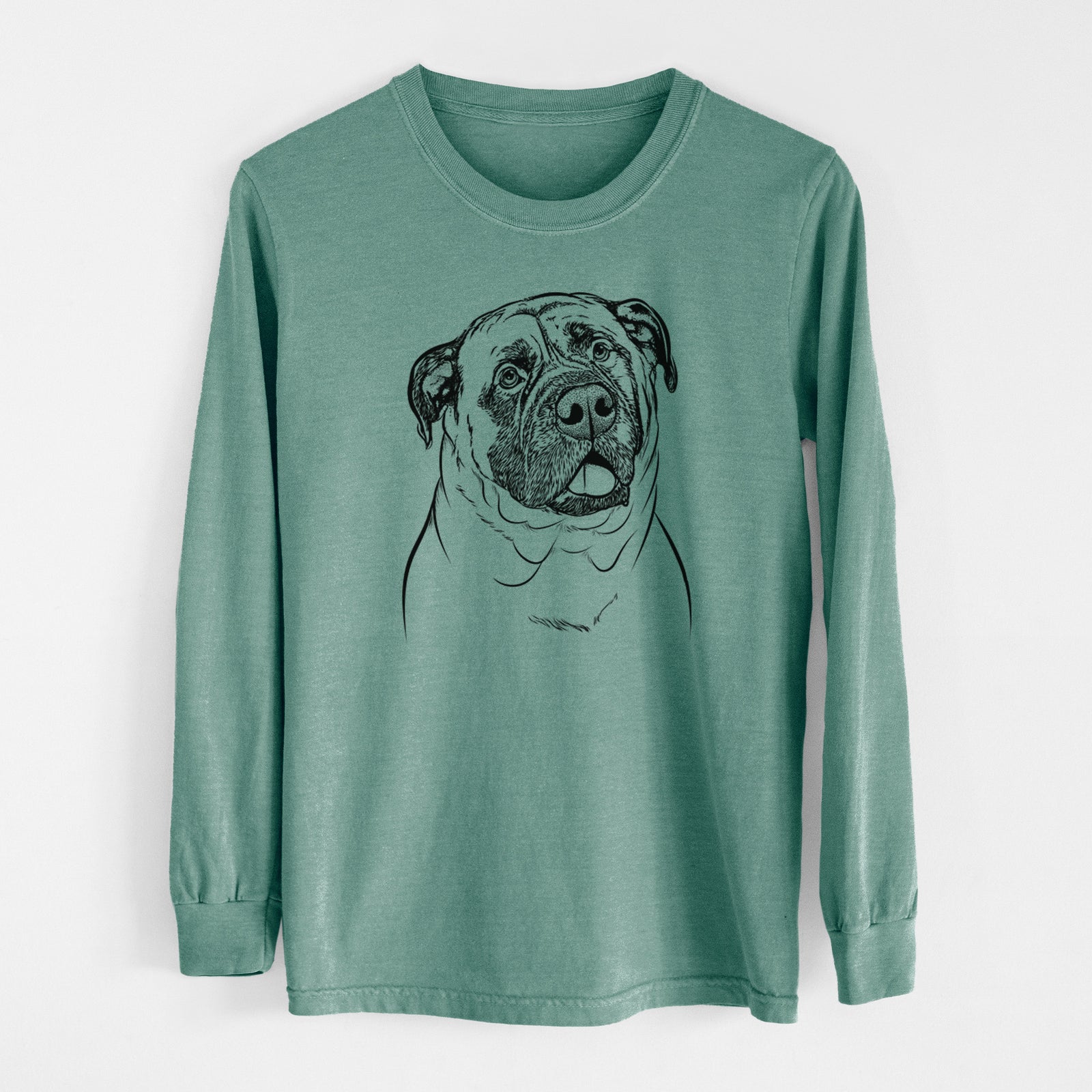 Bare Big P the English Mastiff - Men's Heavyweight 100% Cotton Long Sleeve