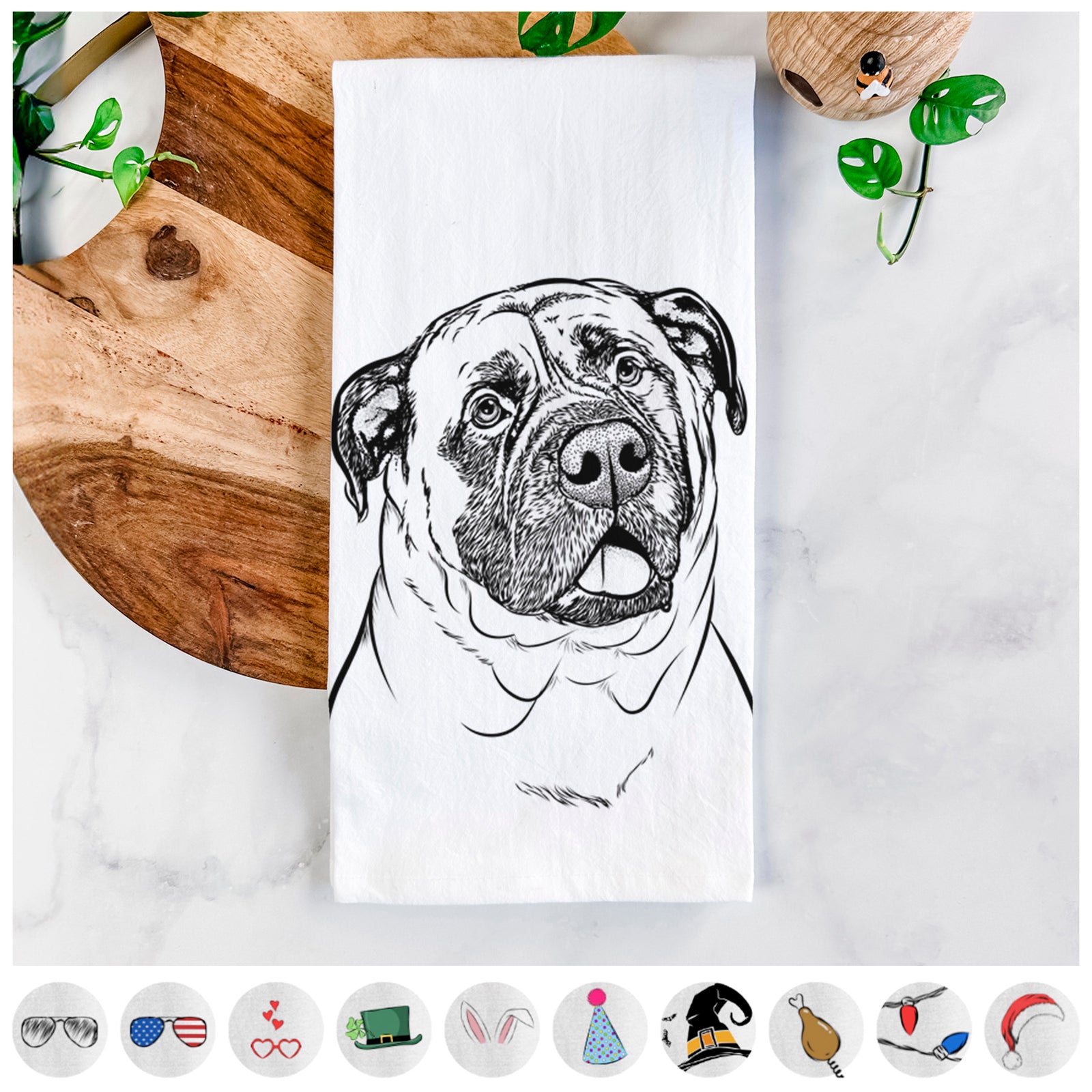 Big P the English Mastiff Tea Towel