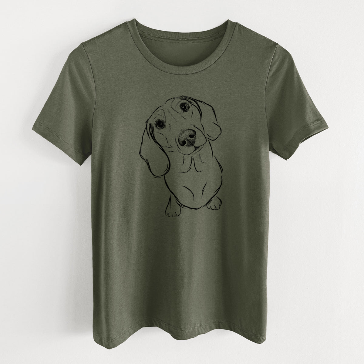Bare Bill the Dachshund - Women's Lightweight Relaxed Fit 100% Cotton Crewneck