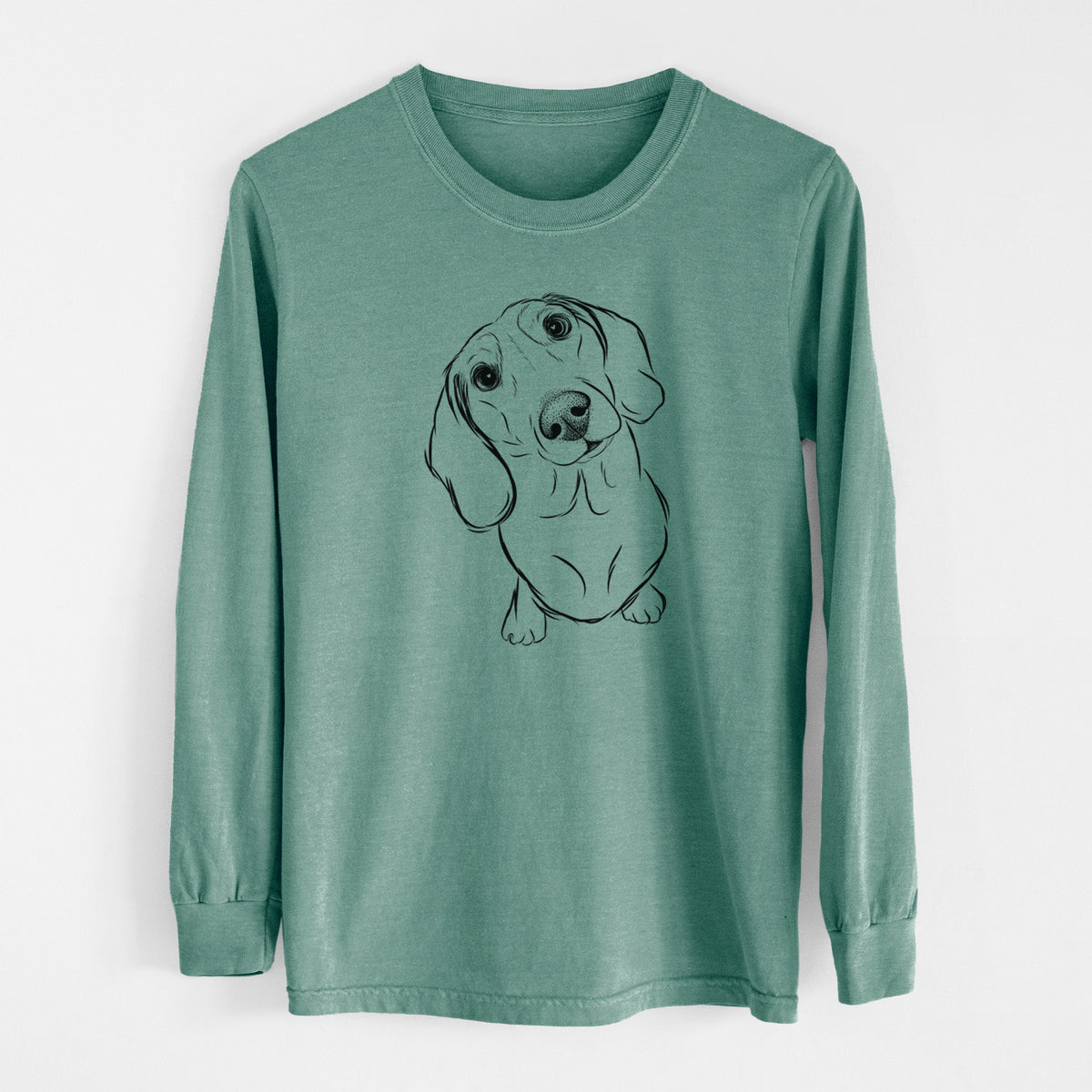 Bare Bill the Dachshund - Men's Heavyweight 100% Cotton Long Sleeve