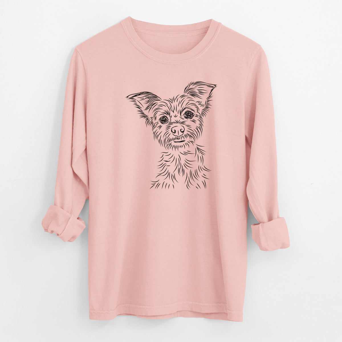 Bare Bingo the Yorkshire Terrier - Men's Heavyweight 100% Cotton Long Sleeve