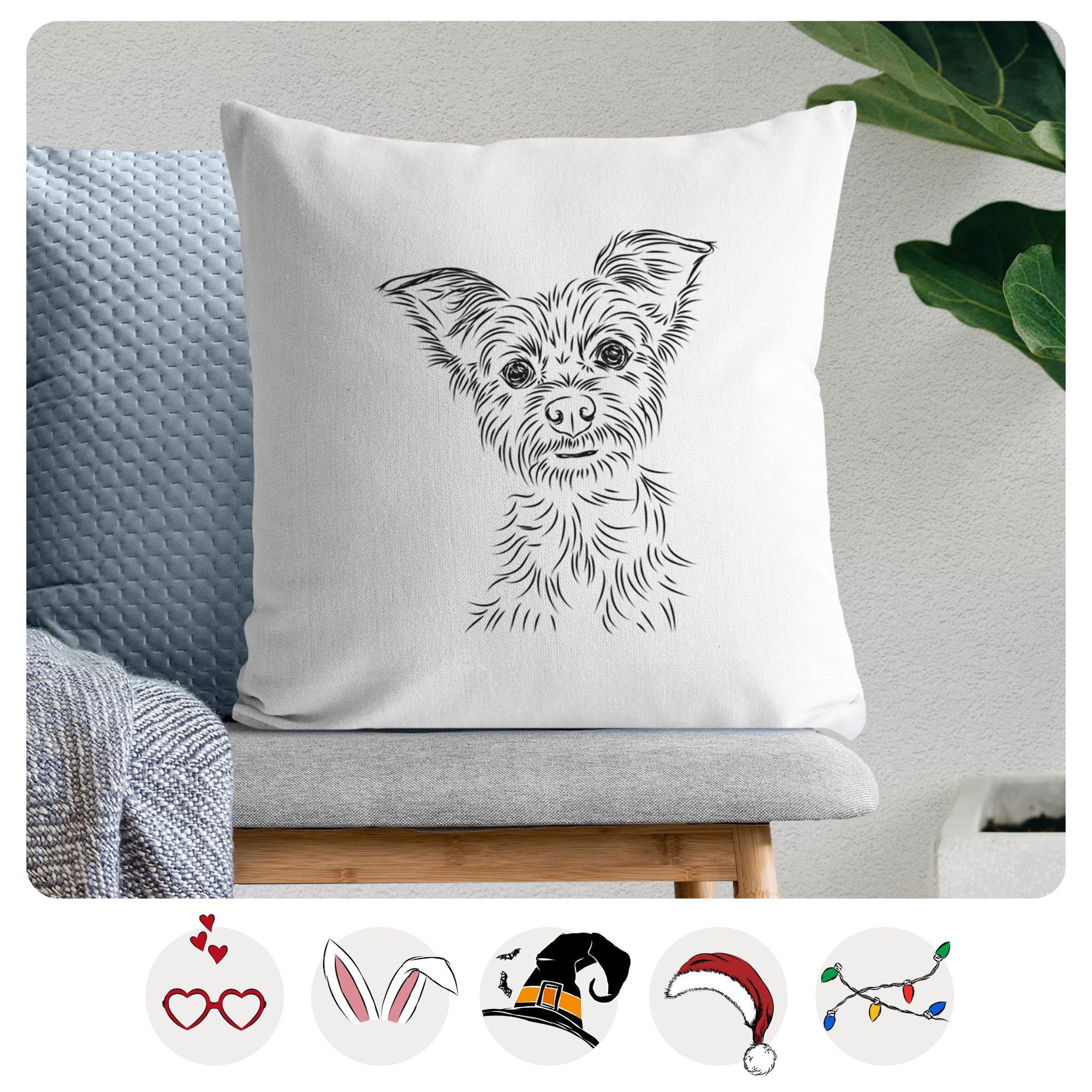Bingo the Yorkshire Terrier - Throw Pillow Cover