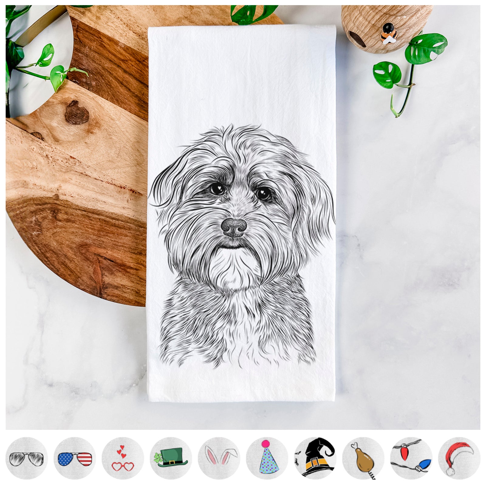 Bingo the Mixed Breed Tea Towel