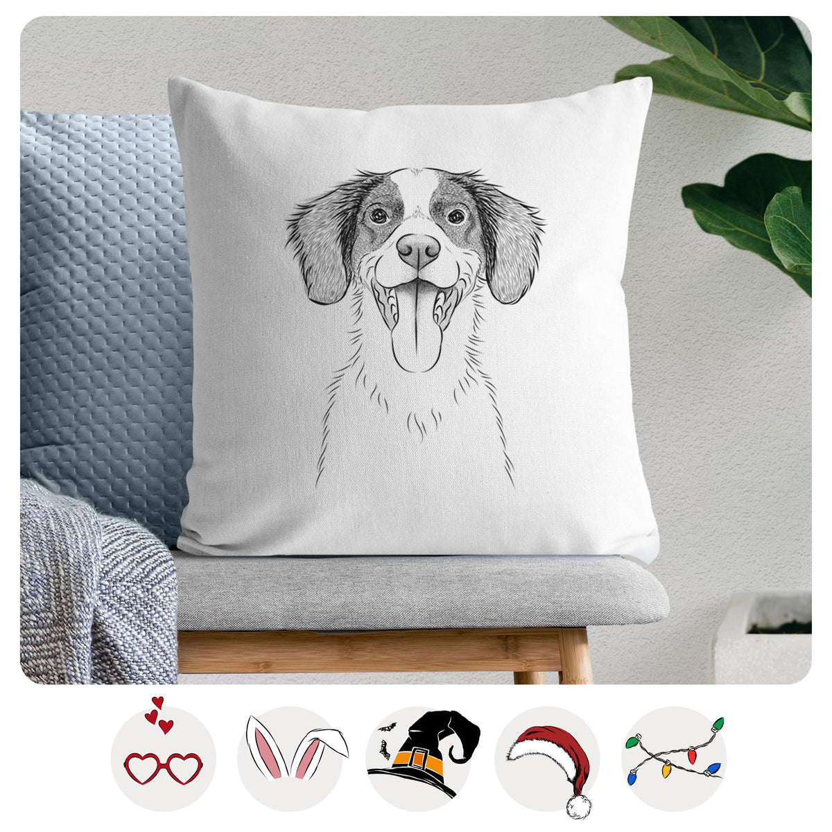 Birdie the Brittany - Throw Pillow Cover