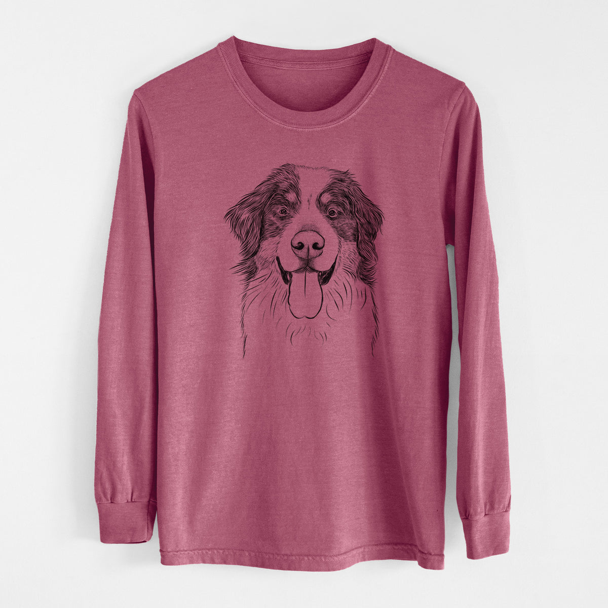 Bare Blaze the Bernese Mountain Dog - Men's Heavyweight 100% Cotton Long Sleeve