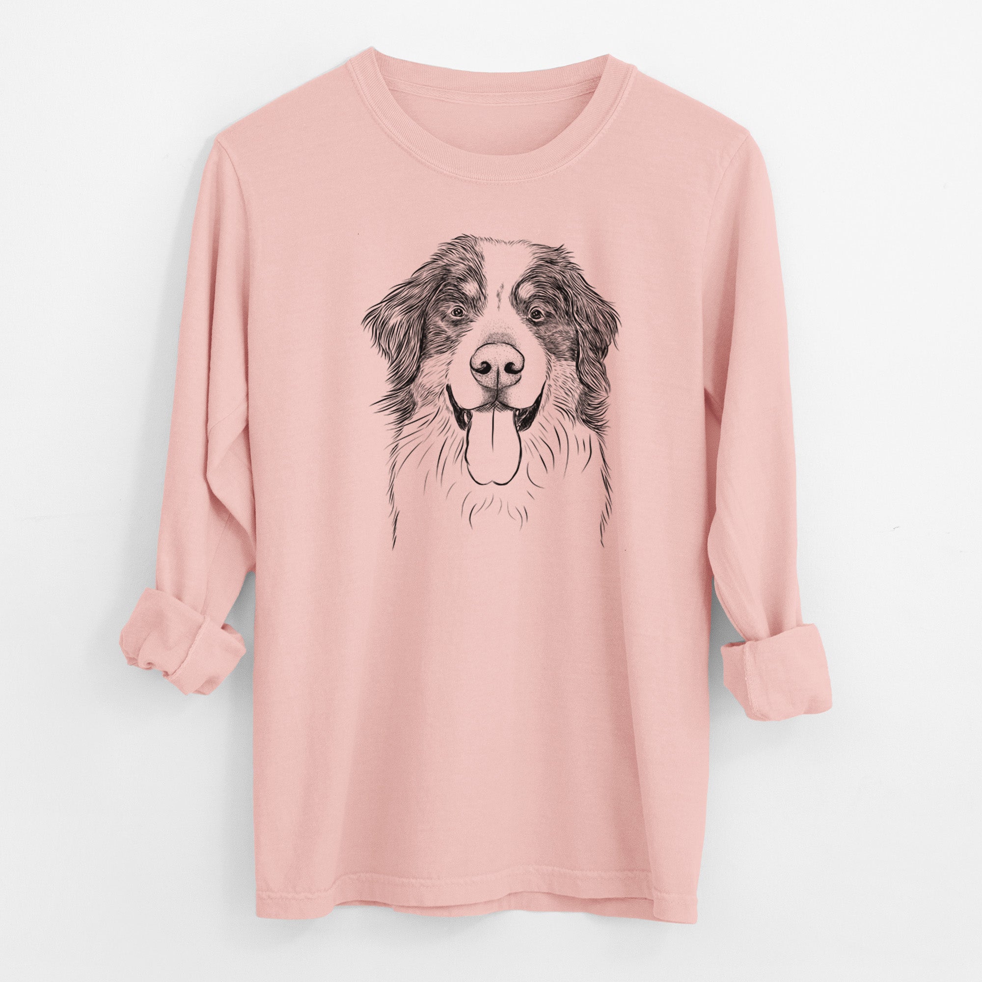 Bare Blaze the Bernese Mountain Dog - Men's Heavyweight 100% Cotton Long Sleeve