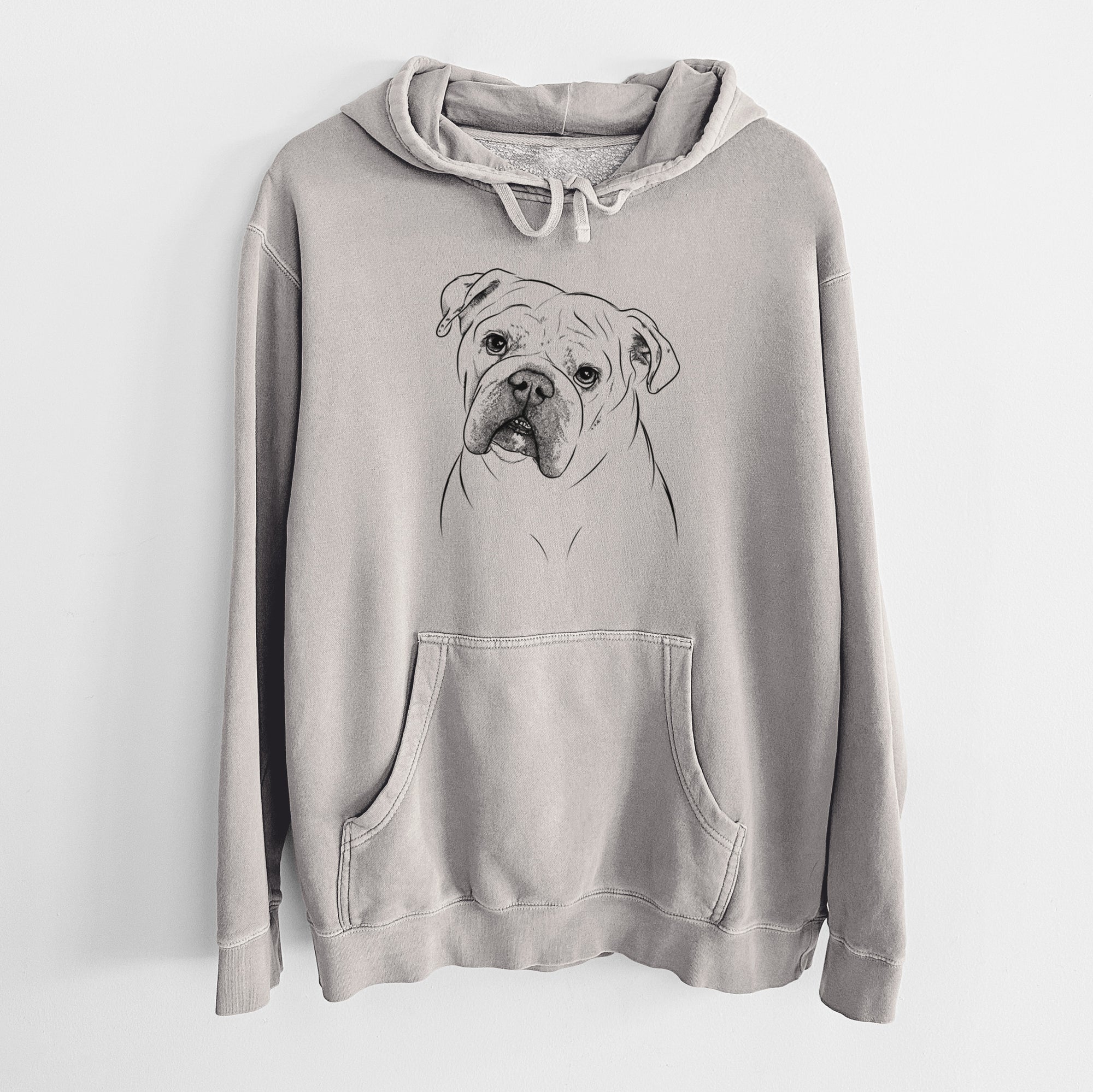 Bare Blossom the English Bulldog - Unisex Pigment Dyed Hoodie